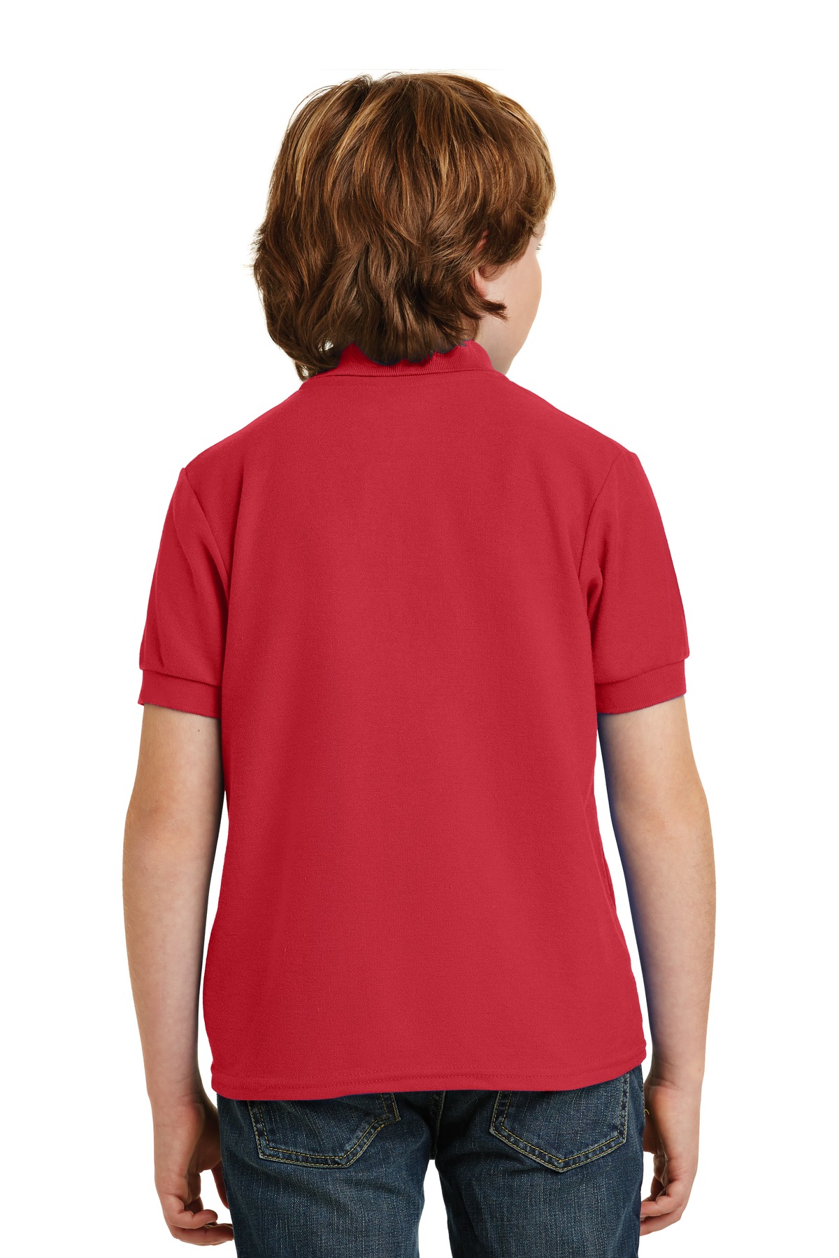 72800B Gildan DryBlend Youth Double Piqué Sport Shirt - Back Image