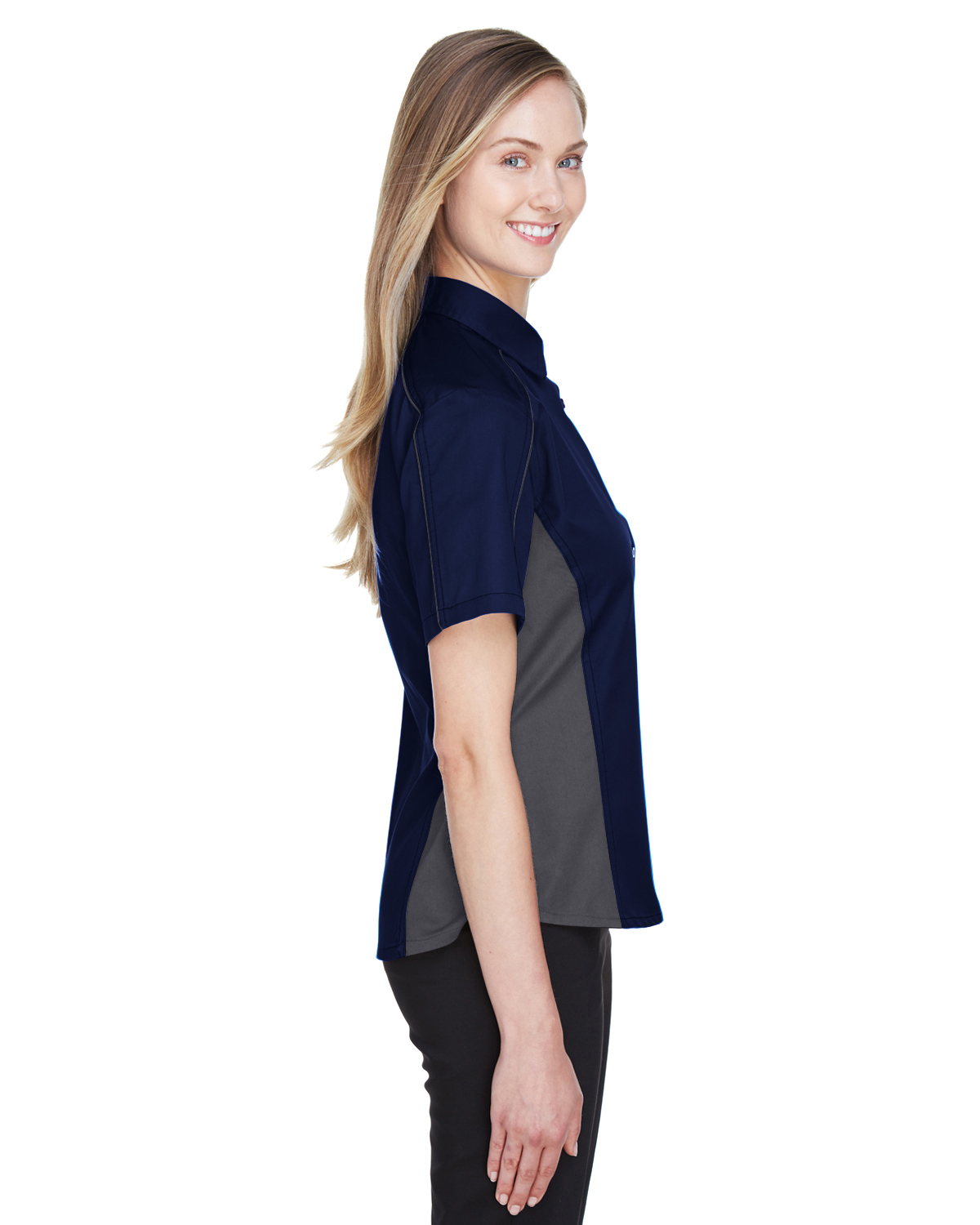 77042 North End Ladies Fuse Colorblock Twill Shirt - Siide Image
