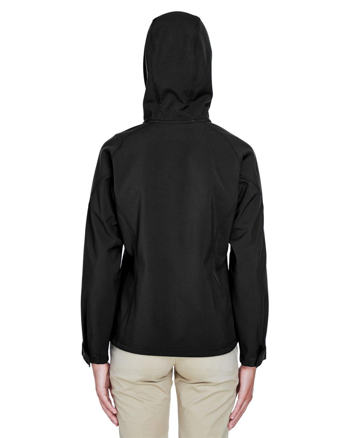 78166 North End Ladies Prospect Two-Layer Fleece Bonded Soft Shell Hooded Jacket - Back Image