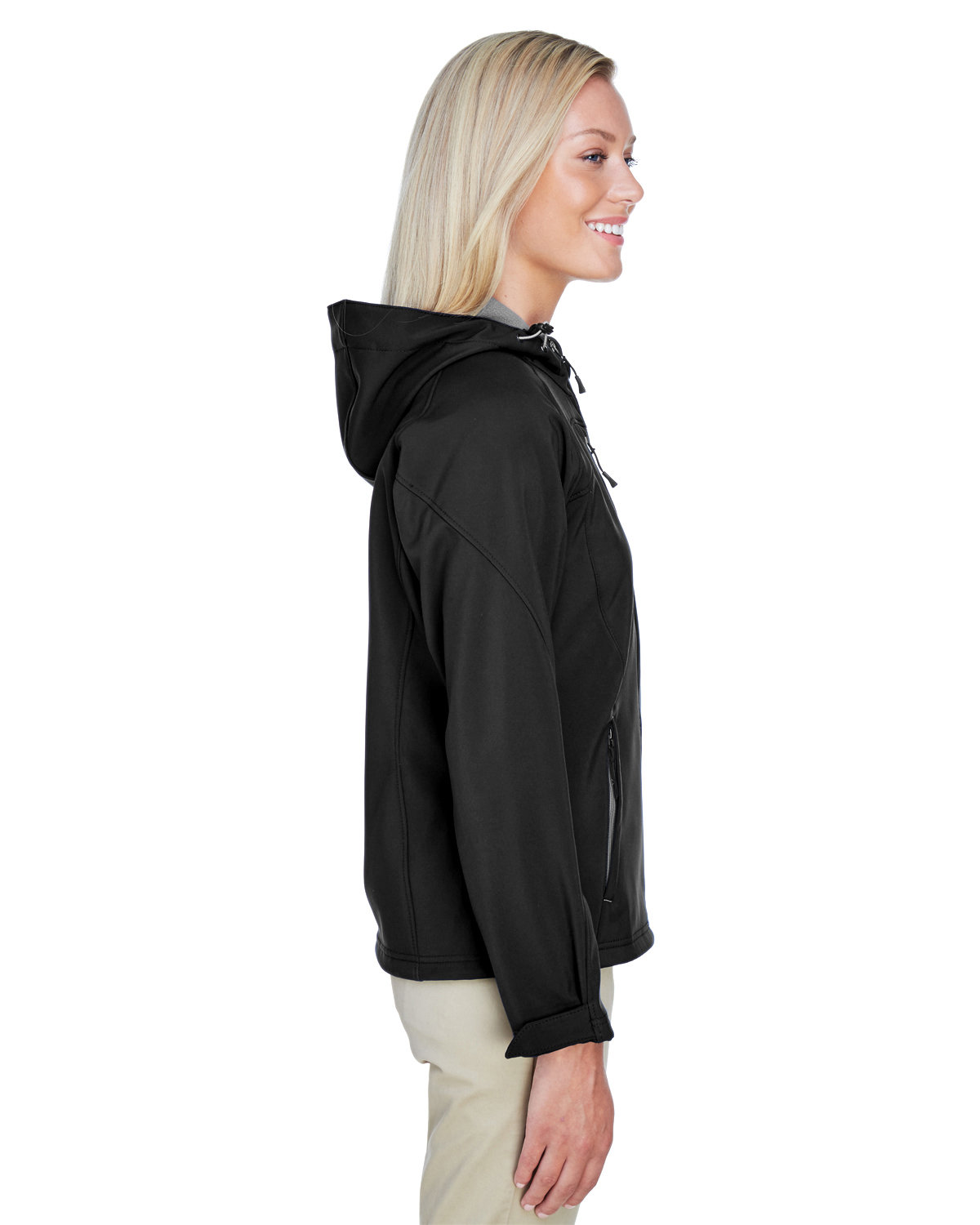 78166 North End Ladies Prospect Two-Layer Fleece Bonded Soft Shell Hooded Jacket - Siide Image