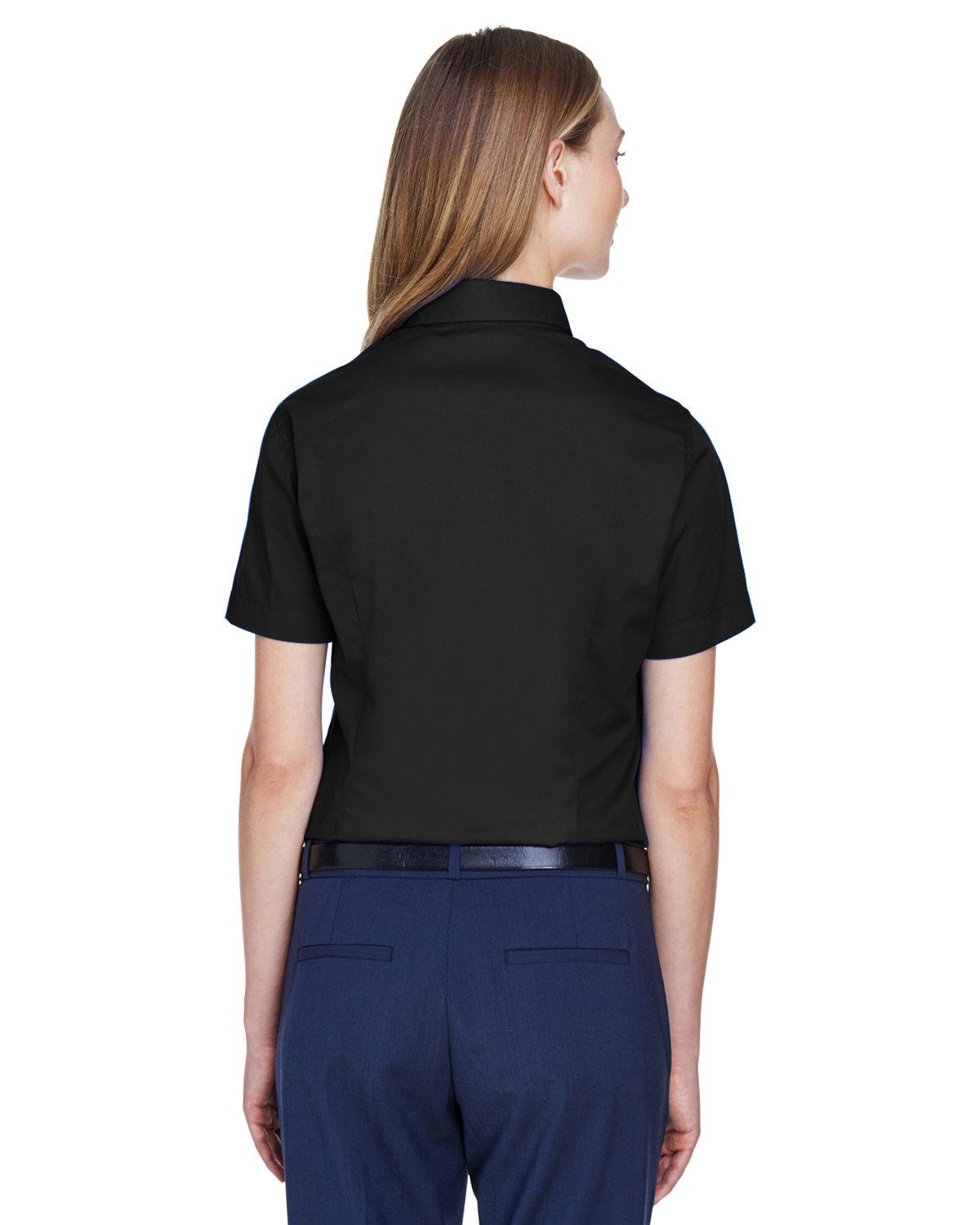 78194 Core 365 Ladies Optimum Short-Sleeve Twill Shirt - Back Image