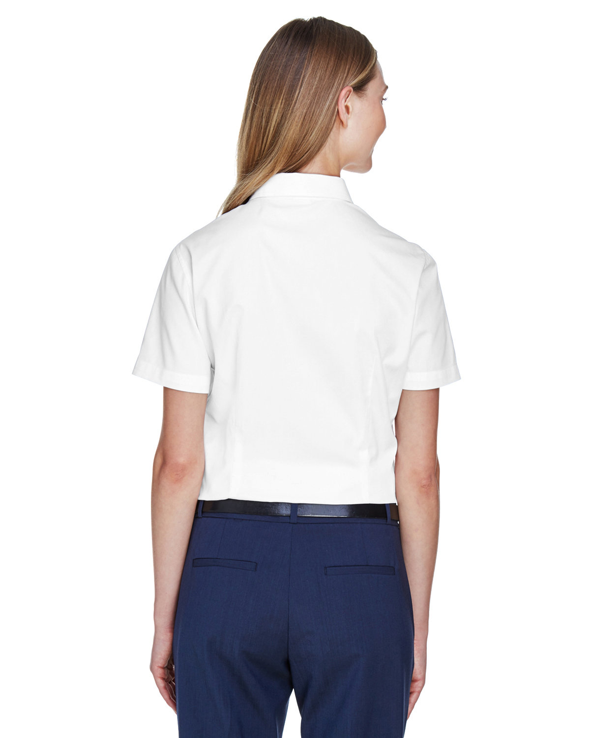 78194 Core 365 Ladies Optimum Short-Sleeve Twill Shirt - Back Image