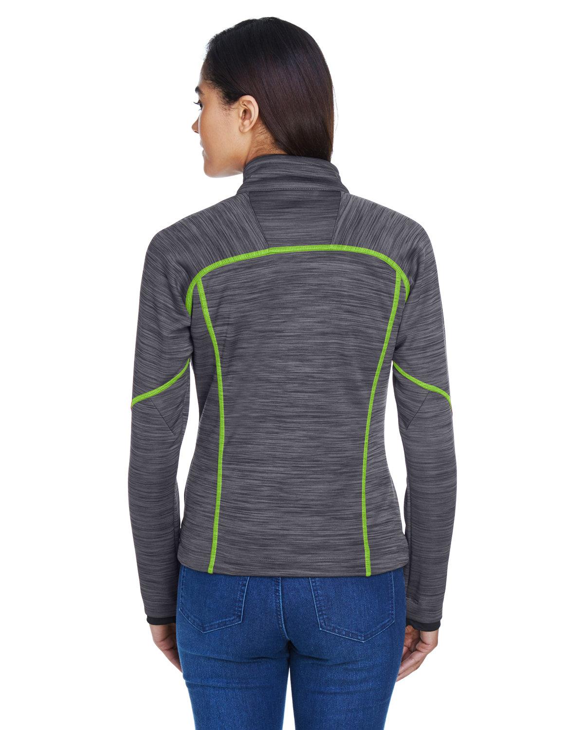 78697 North End Ladies Flux Mélange Bonded Fleece Jacket - Back Image