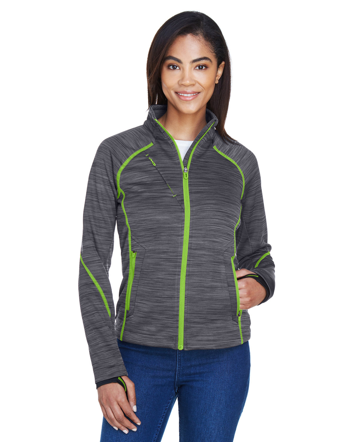 78697 North End Ladies Flux Mélange Bonded Fleece Jacket