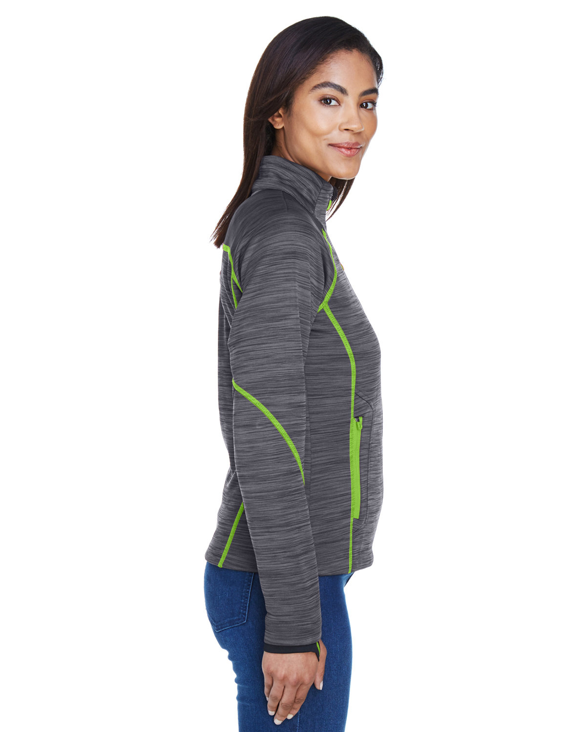 78697 North End Ladies Flux Mélange Bonded Fleece Jacket - Siide Image
