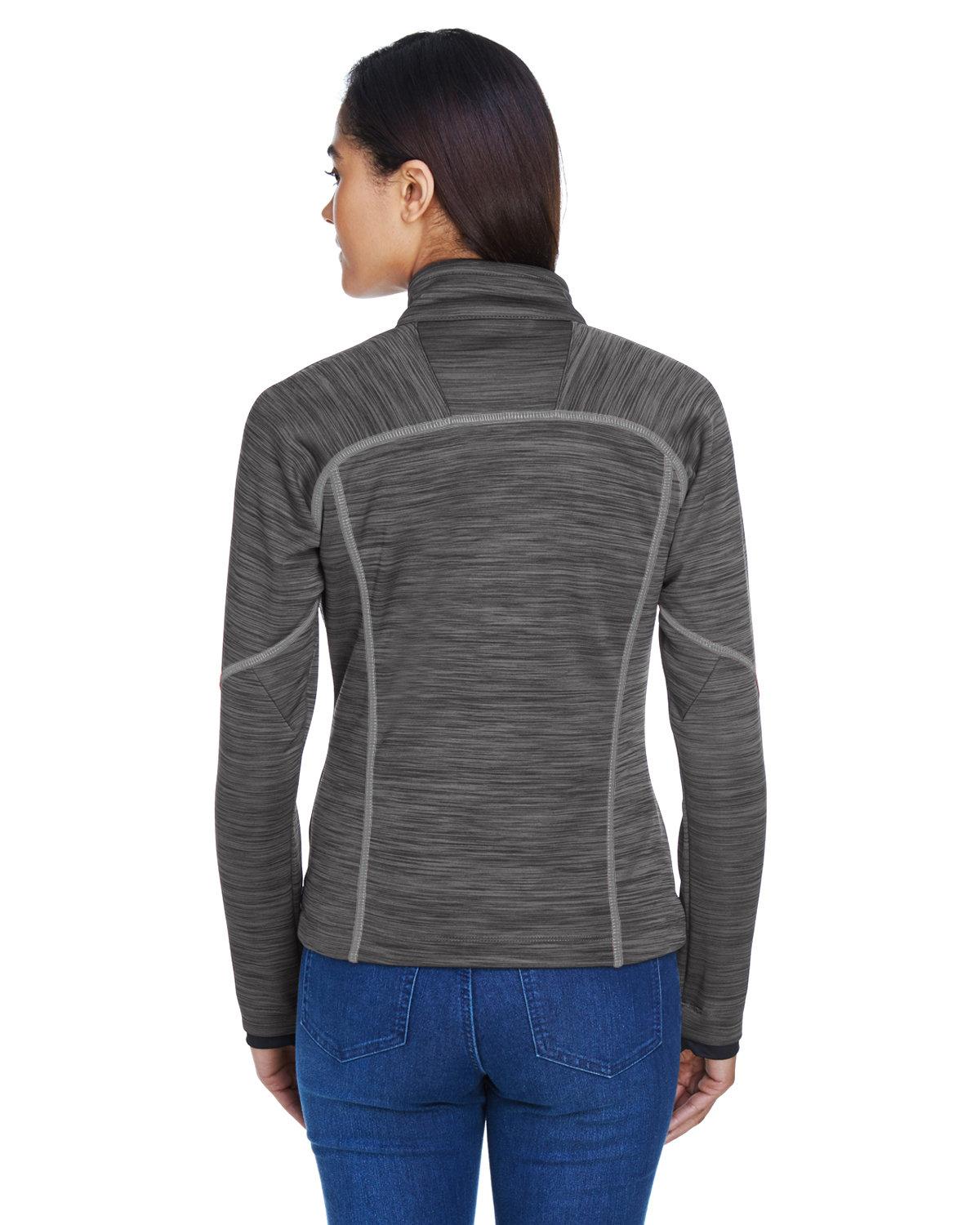 78697 North End Ladies Flux Mélange Bonded Fleece Jacket - Back Image