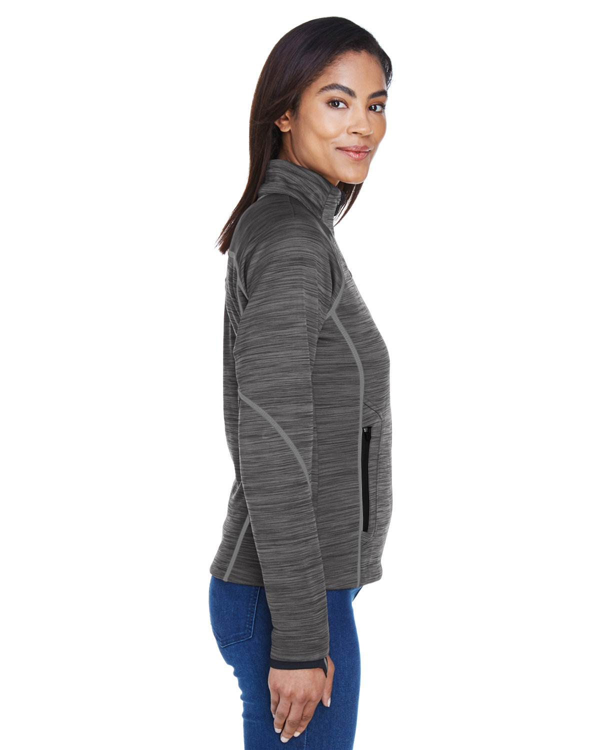 78697 North End Ladies Flux Mélange Bonded Fleece Jacket - Siide Image