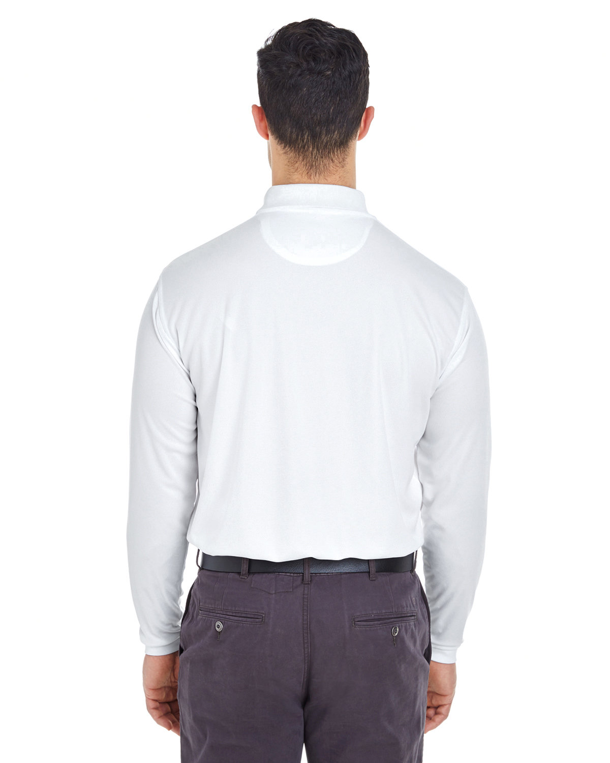 8210LS UltraClub Adult Cool & Dry Long-Sleeve Mesh Piqué Polo 8210LS UltraClub Adult Cool & Dry Long-Sleeve Mesh Piqué Polo - Back Image