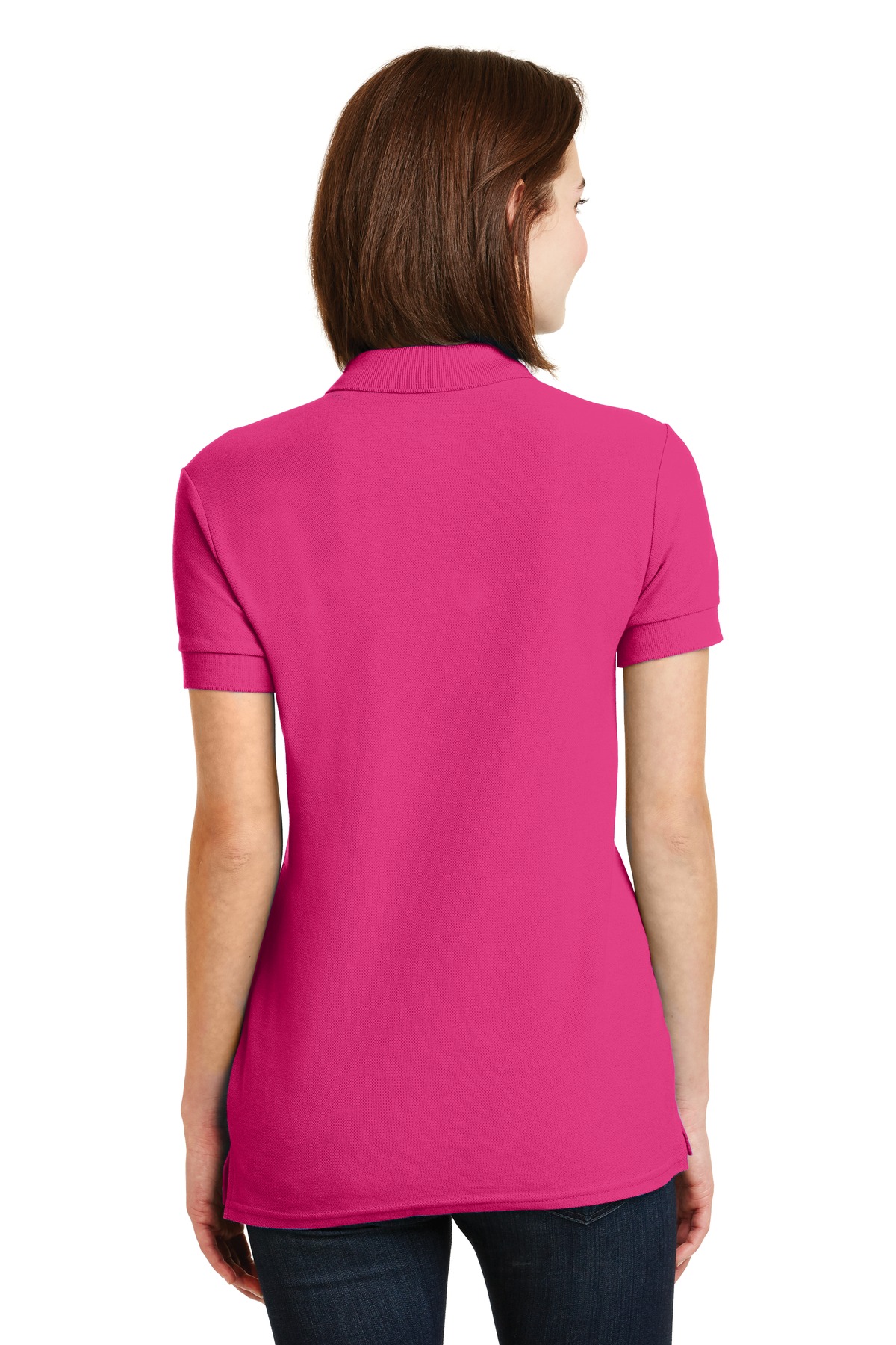 82800L Gildan Premium Cotton Womens Double Piqué Sport Shirt - Back Image