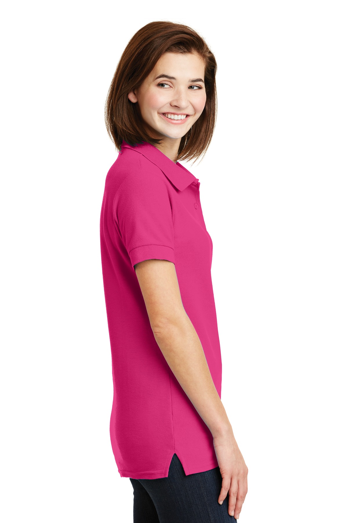 82800L Gildan Premium Cotton Womens Double Piqué Sport Shirt - Siide Image