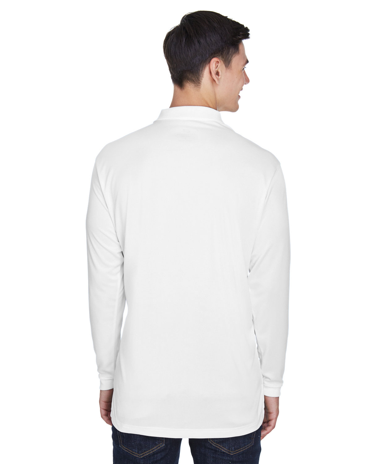 8405LS UltraClub Adult Cool & Dry Sport Long-Sleeve Polo - Back Image