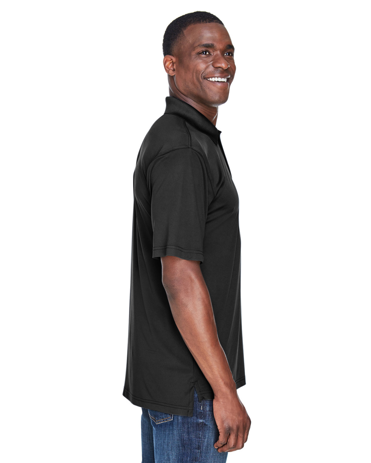 8425 UltraClub Mens Cool & Dry Sport Performance Interlock Polo - Siide Image