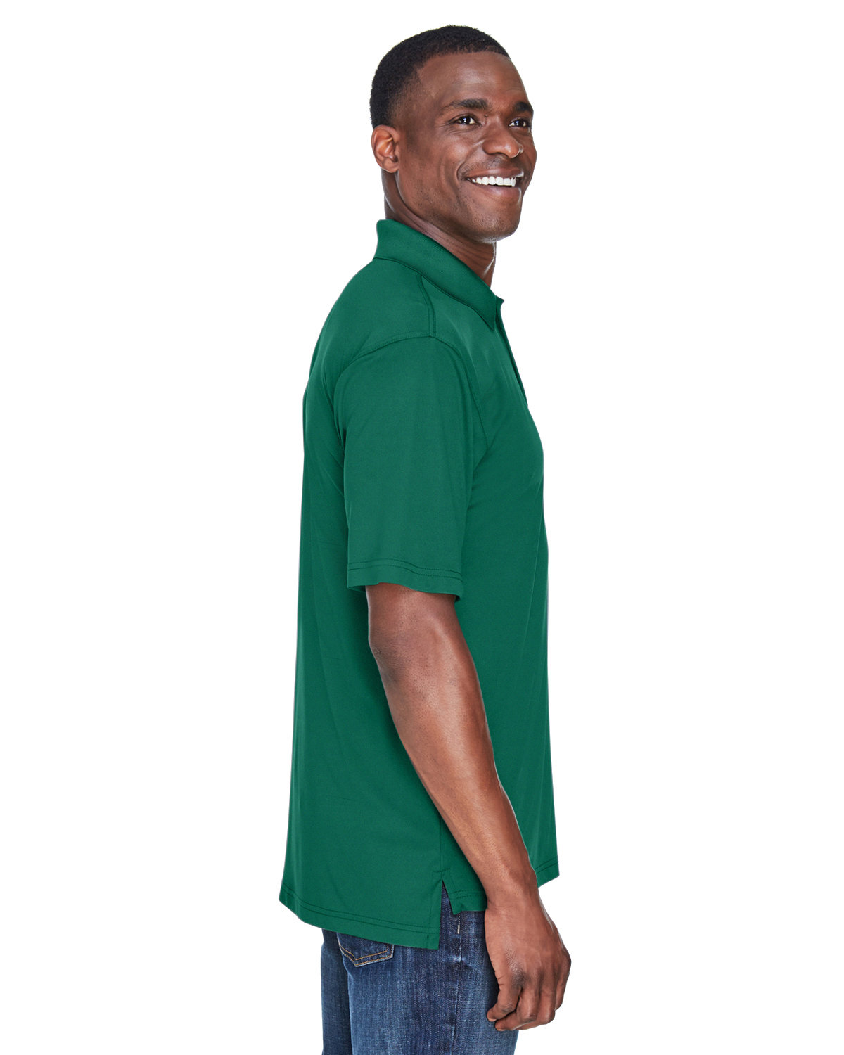 8425 UltraClub Mens Cool & Dry Sport Performance Interlock Polo - Siide Image