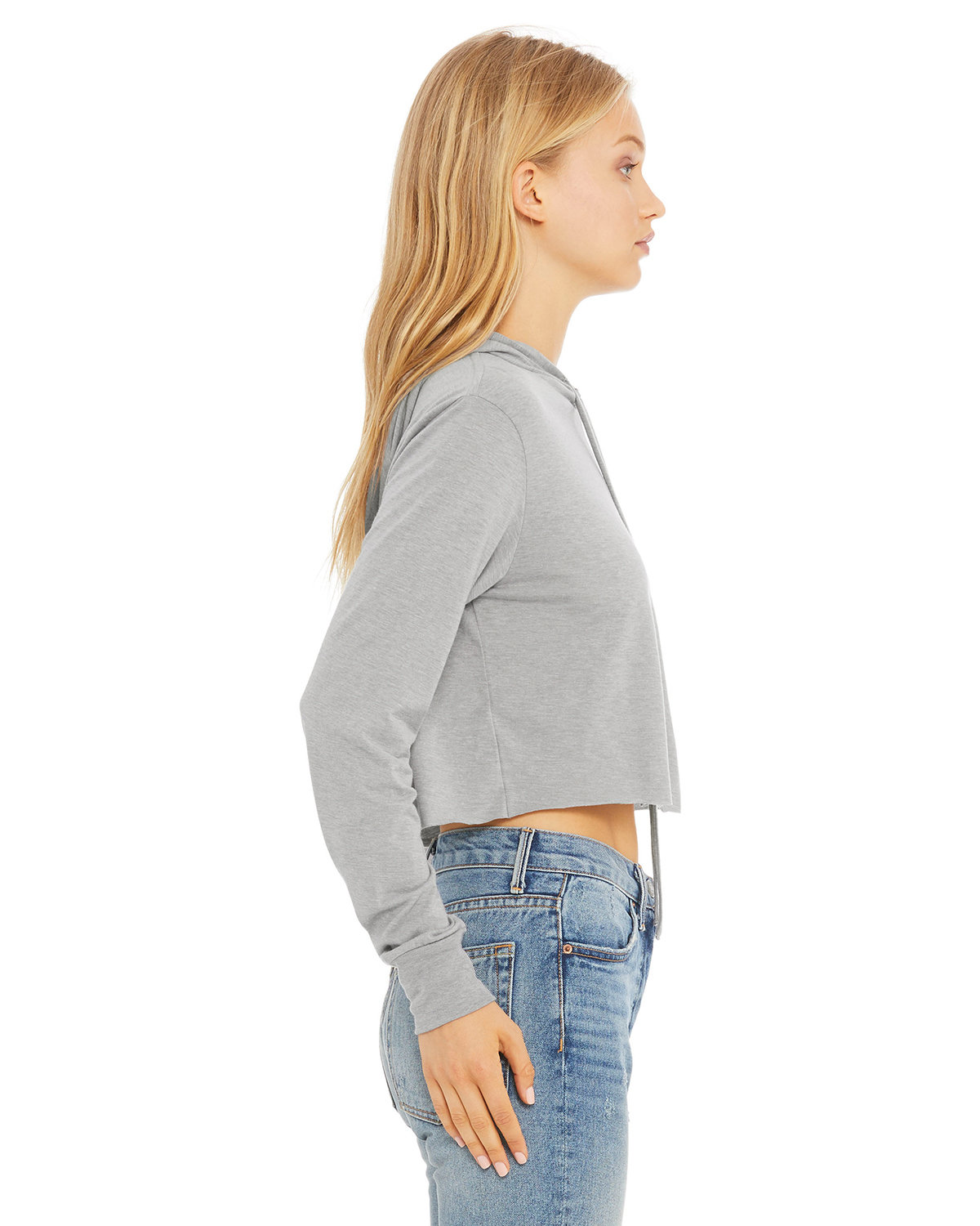 8512 Bella + Canvas Women’s Triblend Cropped Long Sleeve Hoodie - Siide Image