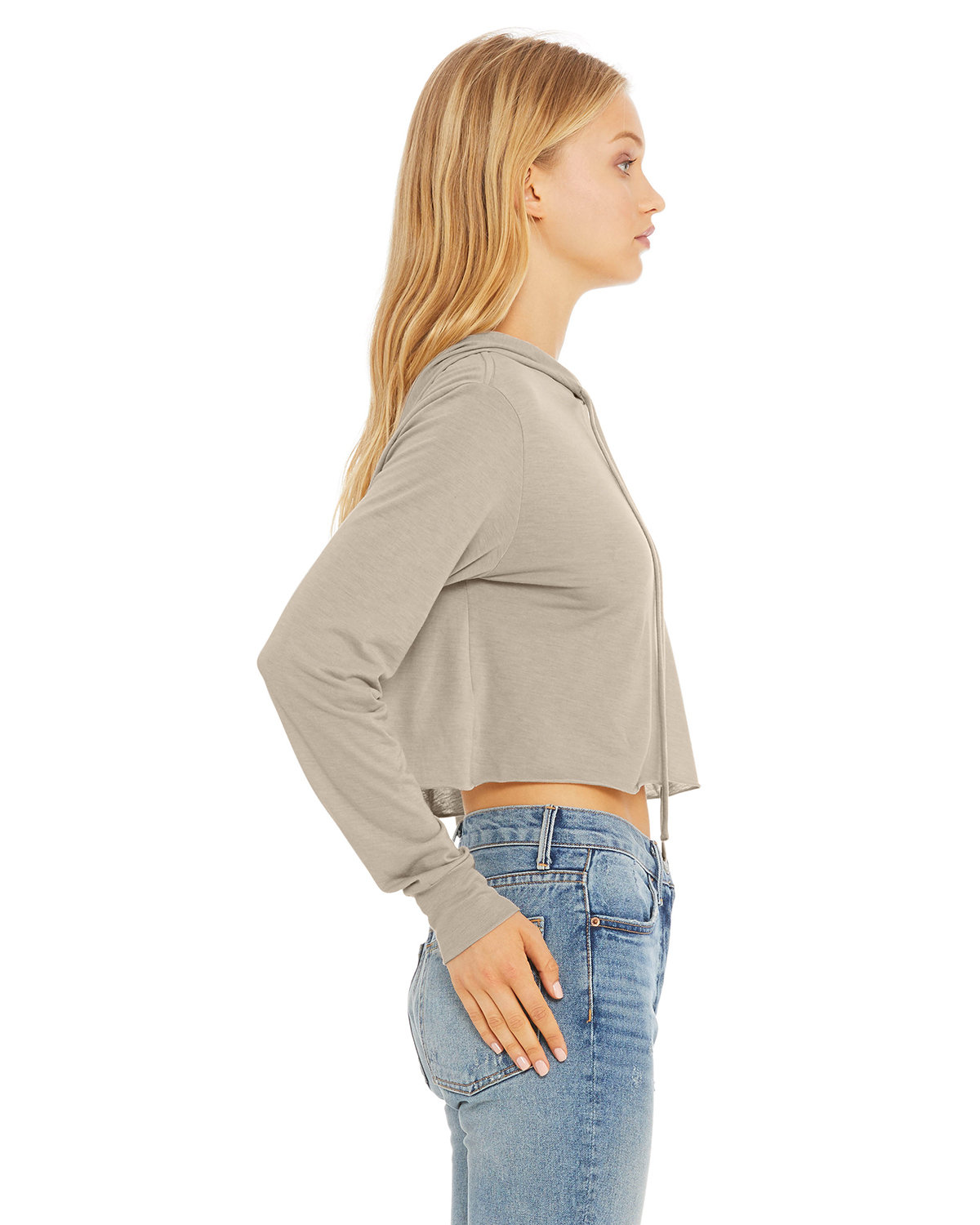 8512 Bella + Canvas Women’s Triblend Cropped Long Sleeve Hoodie - Siide Image