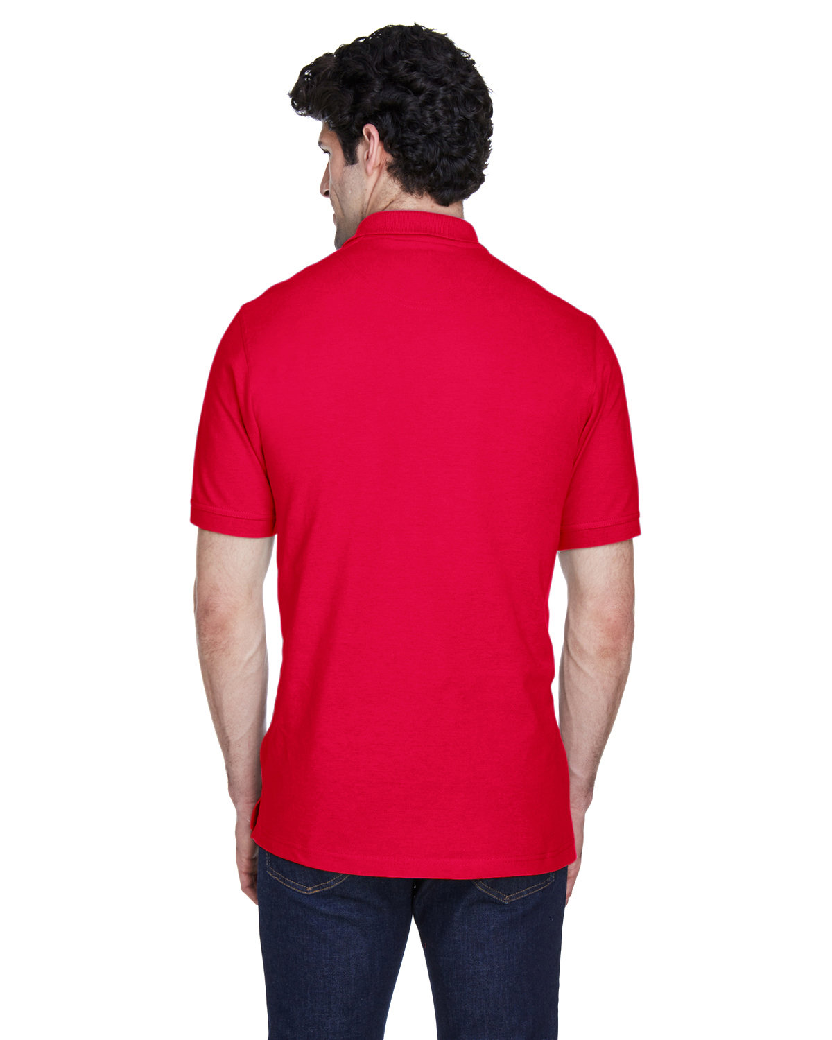 8535 UltraClub Mens Classic Piqué Polo - Back Image