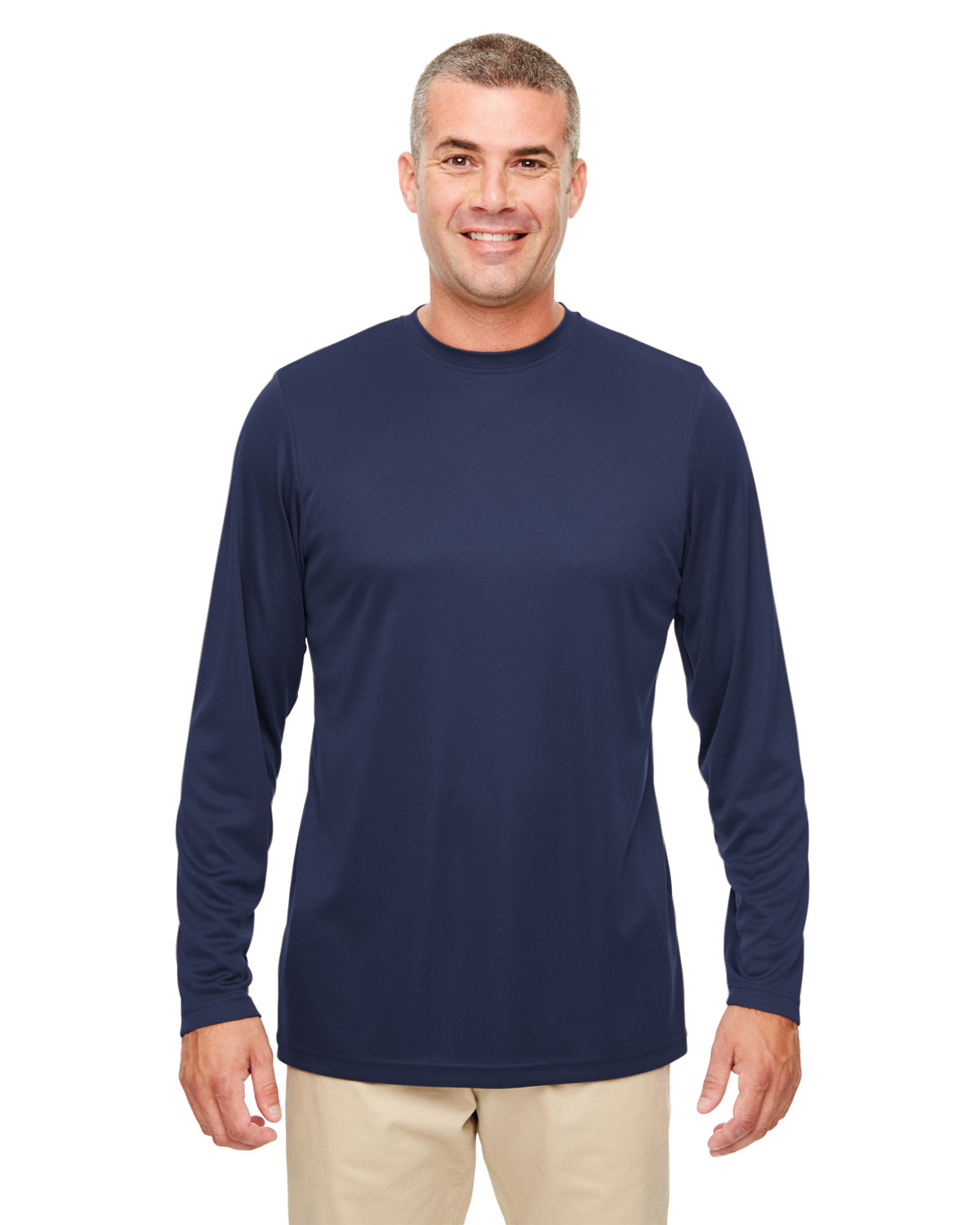8622 UltraClub Mens Cool & Dry Performance Long-Sleeve Top