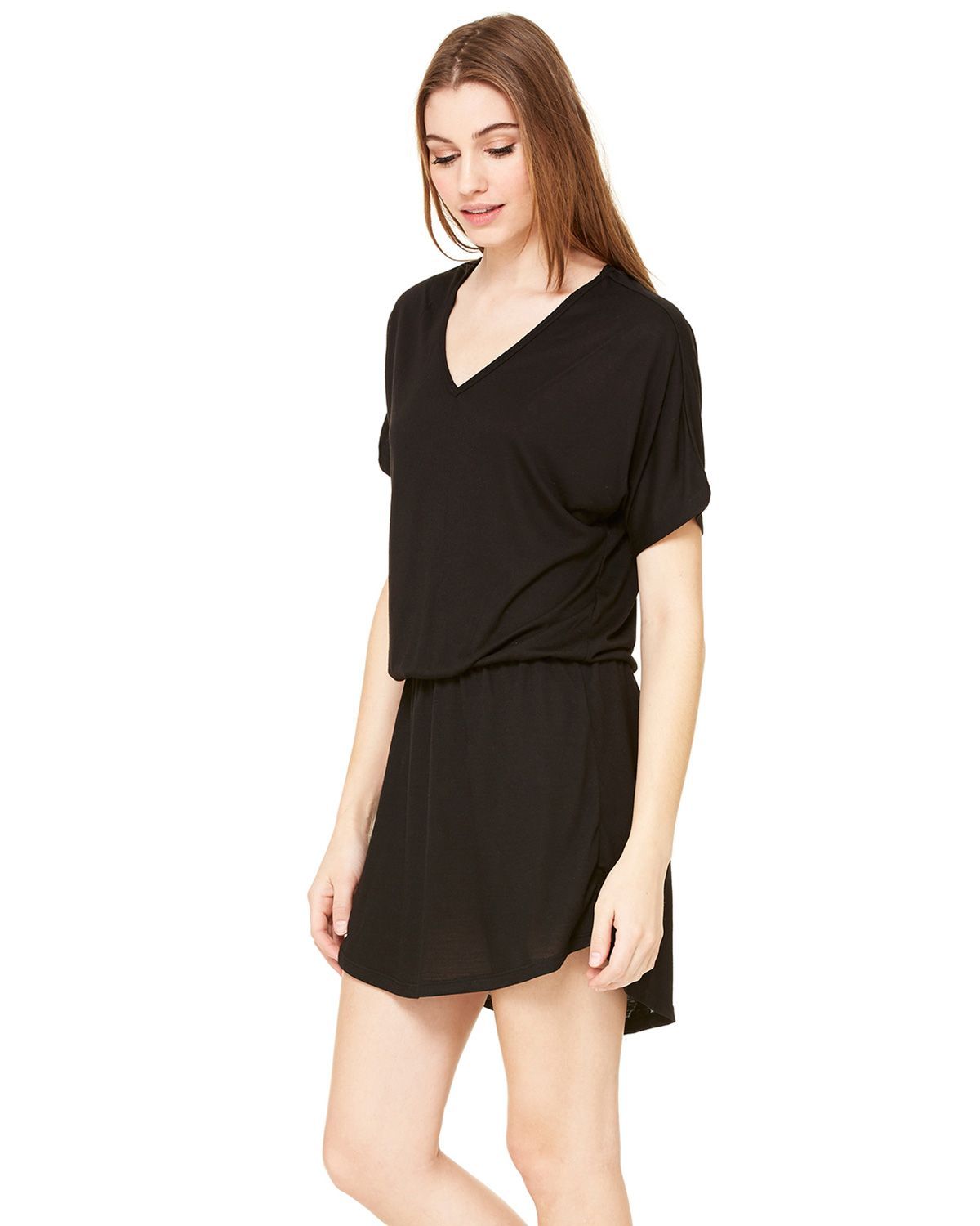 8812 Bella + Canvas Womens Flowy V-neck Dress - Siide Image