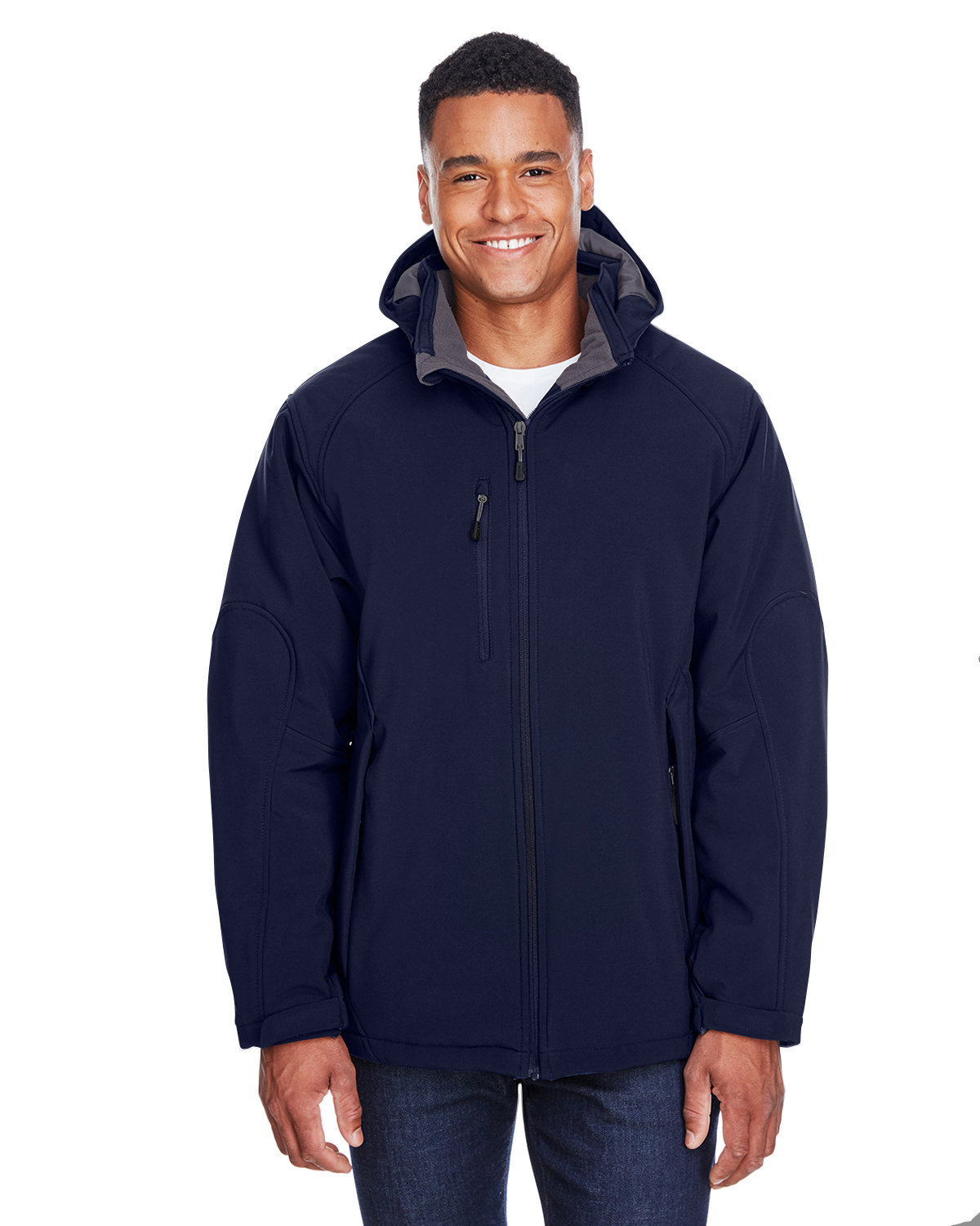 88159 North End Mens Glacier Insulated Three-Layer Fleece Bonded Soft Shell Jacket with Detachable Hood