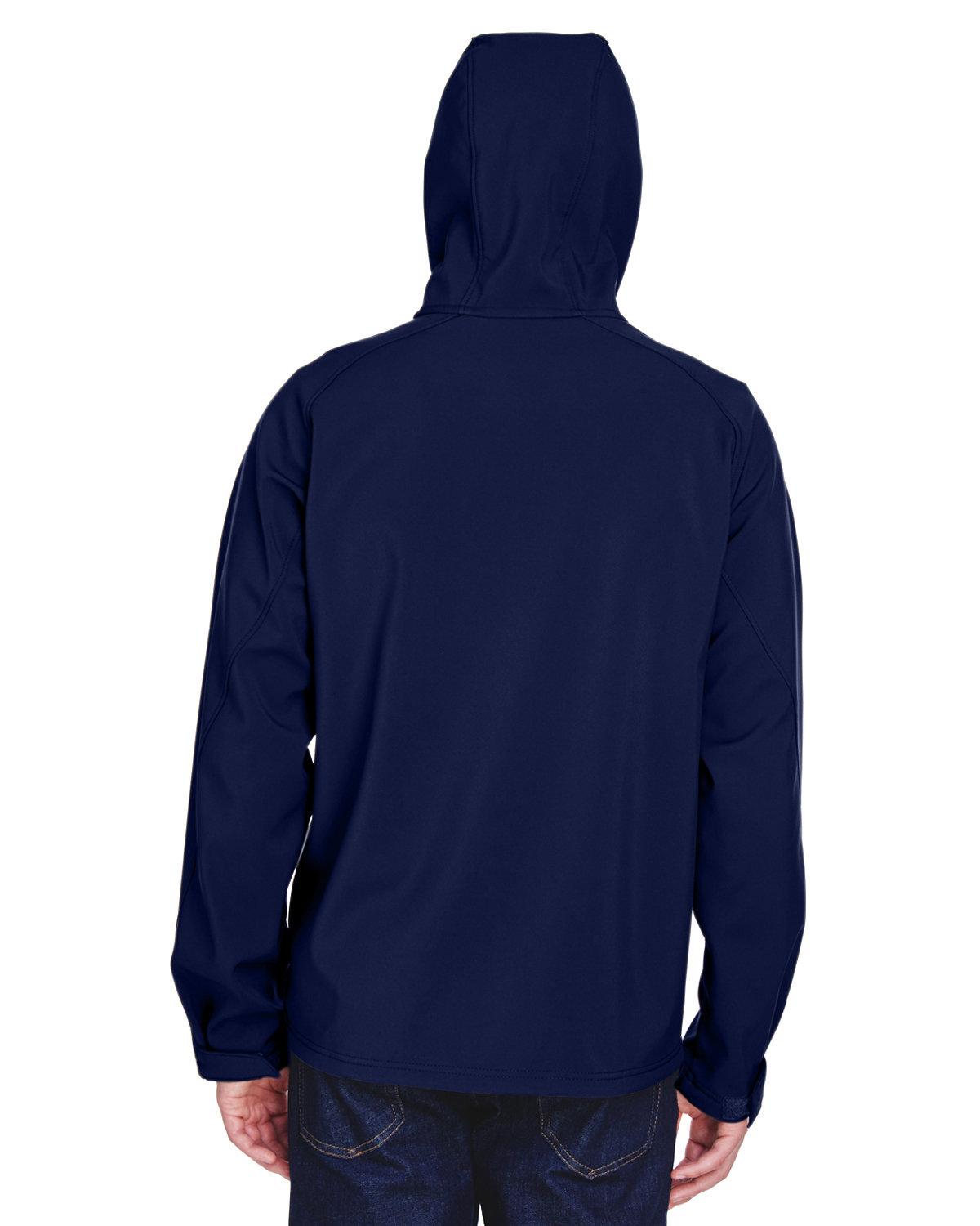 88166 North End Mens Prospect Two-Layer Fleece Bonded Soft Shell Hooded Jacket - Back Image