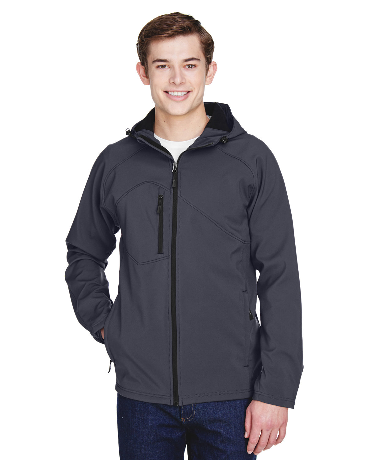 88166 North End Mens Prospect Two-Layer Fleece Bonded Soft Shell Hooded Jacket 88166 North End Mens Prospect Two-Layer Fleece Bonded Soft Shell Hooded Jacket