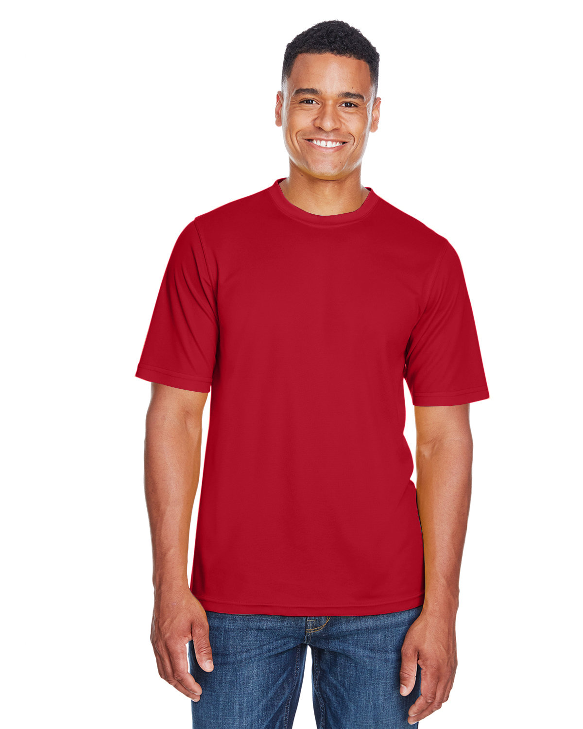88182 Core 365 Mens Pace Performance Piqué Crewneck
