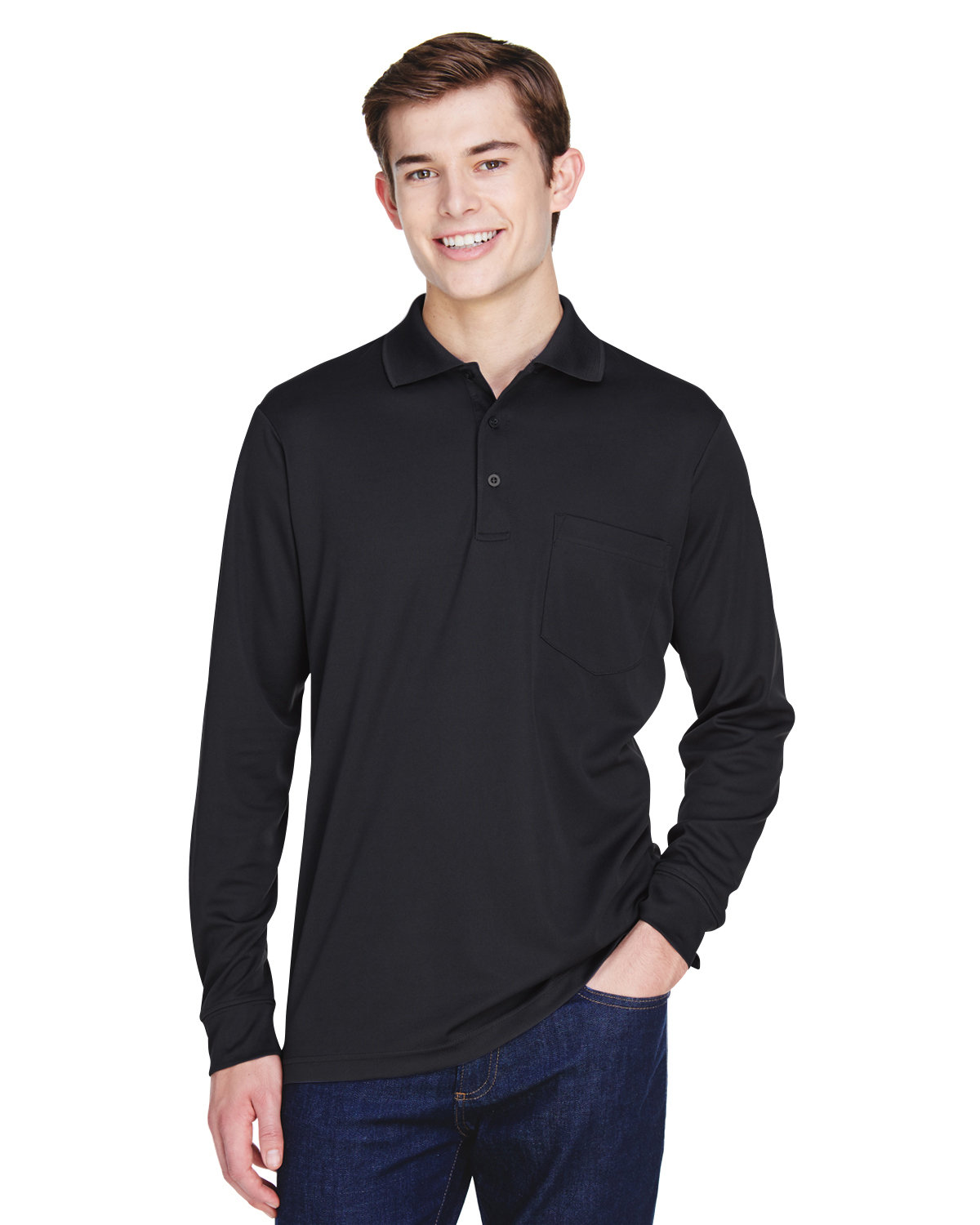 88192P Core 365 Adult Pinnacle Performance Long-Sleeve Piqué Polo with Pocket