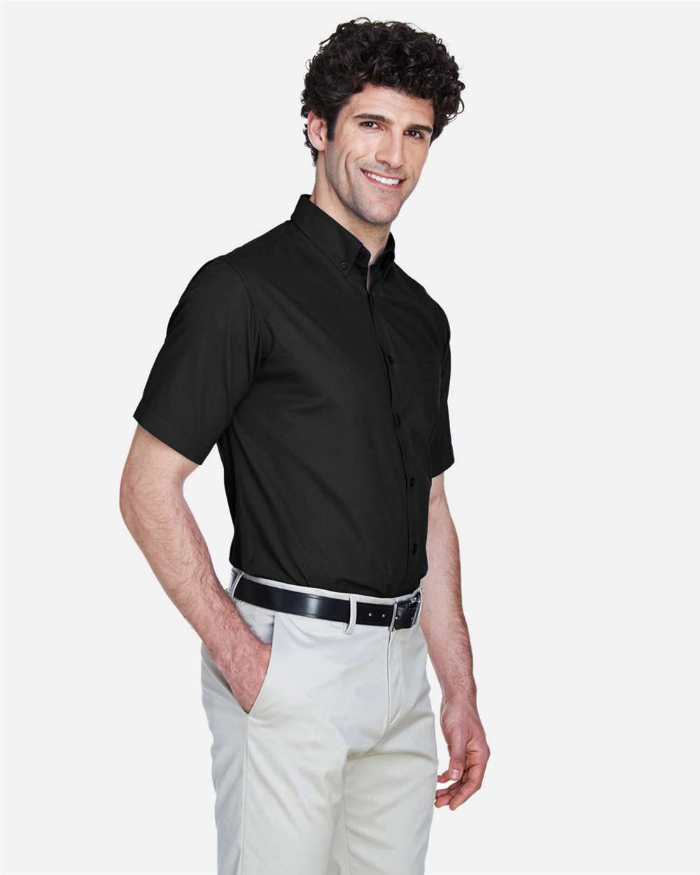 88194 Core 365 Mens Optimum Short-Sleeve Twill Shirt 88194 Core 365 Mens Optimum Short-Sleeve Twill Shirt - Siide Image