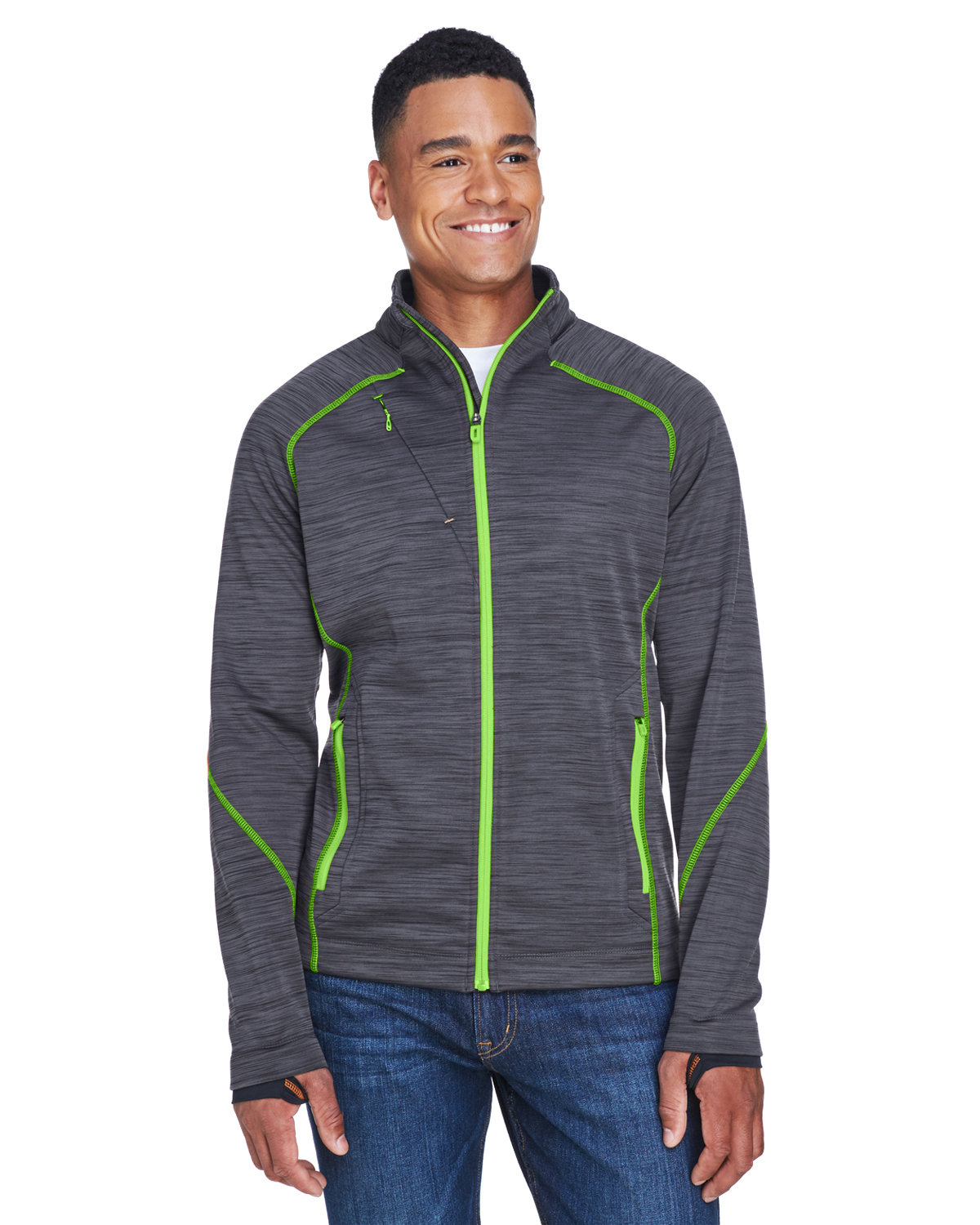 88697 North End Mens Flux Mélange Bonded Fleece Jacket