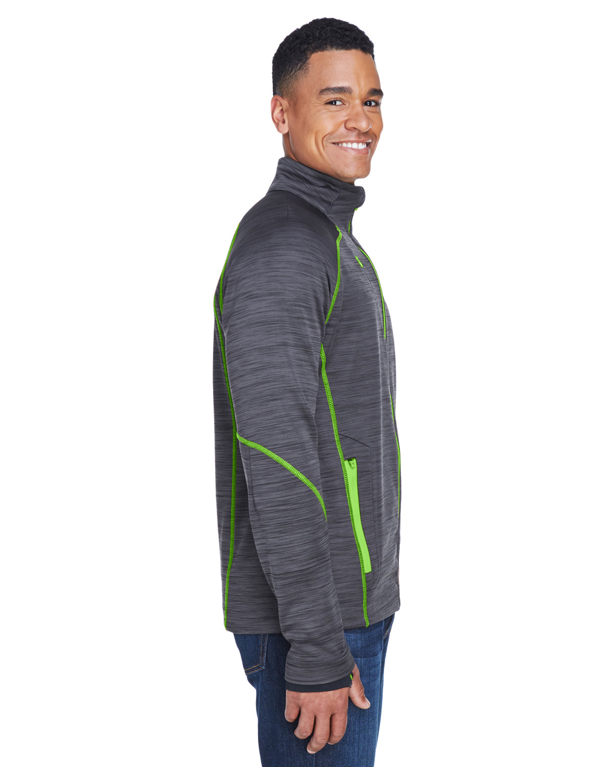 88697 North End Mens Flux Mélange Bonded Fleece Jacket - Siide Image