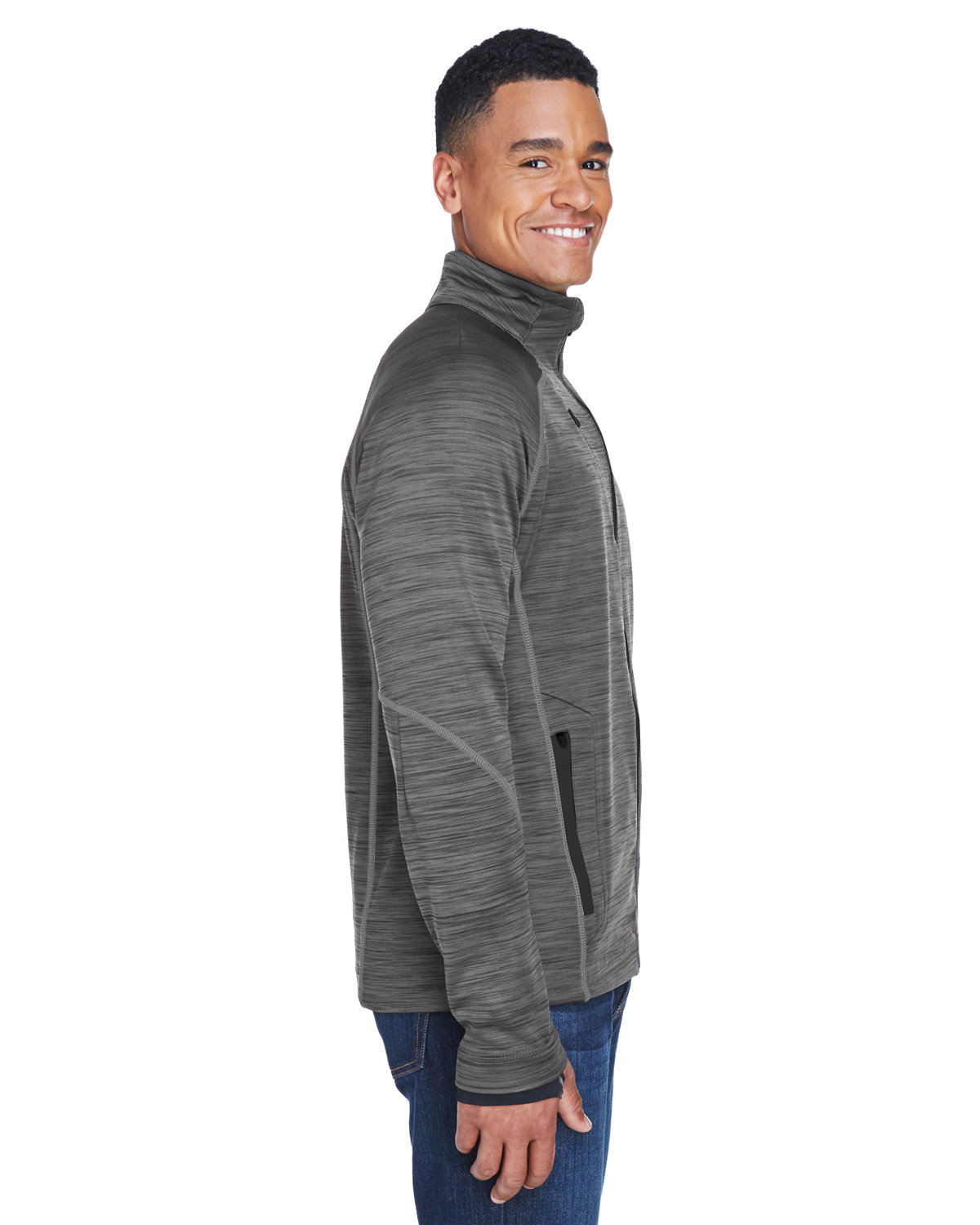 88697 North End Mens Flux Mélange Bonded Fleece Jacket - Siide Image