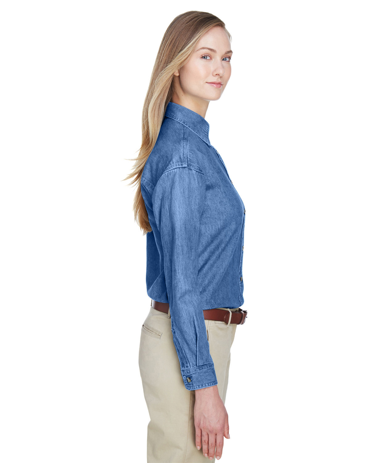 8966 UltraClub Ladies Cypress Denim - Siide Image