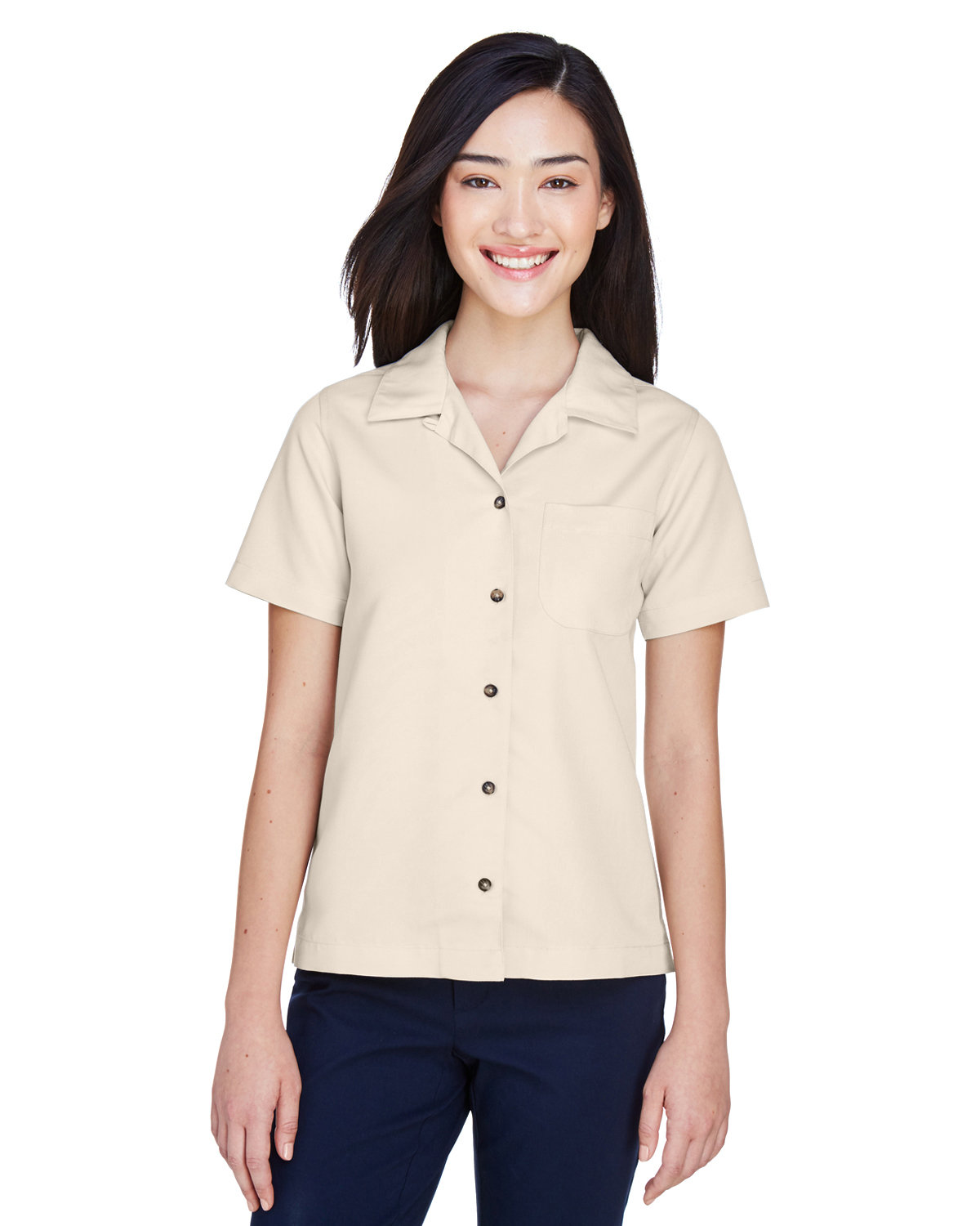 8981 UltraClub Ladies Cabana Breeze Camp Shirt