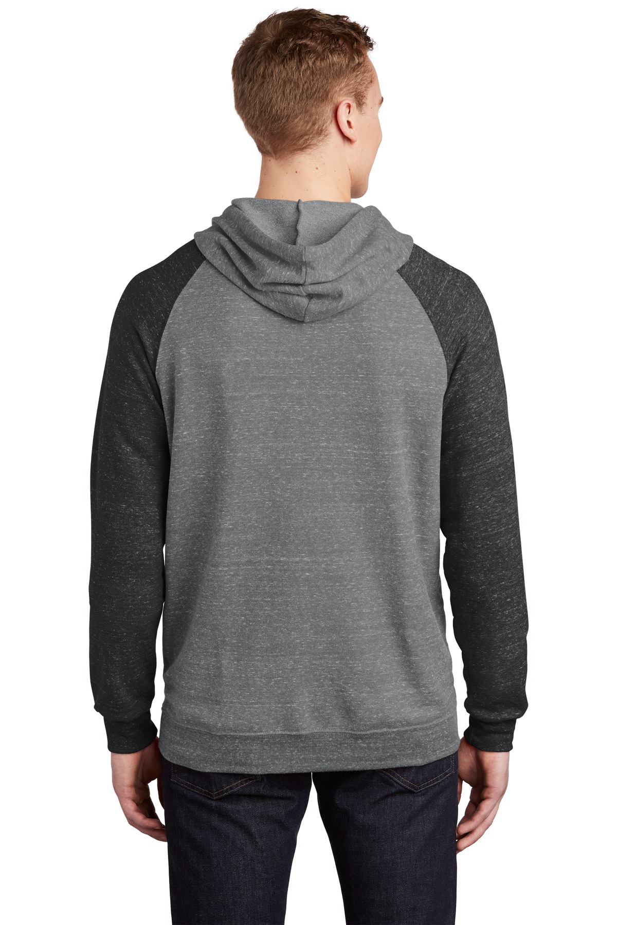 90M Jerzees Snow Heather French Terry Raglan Hoodie - Back Image