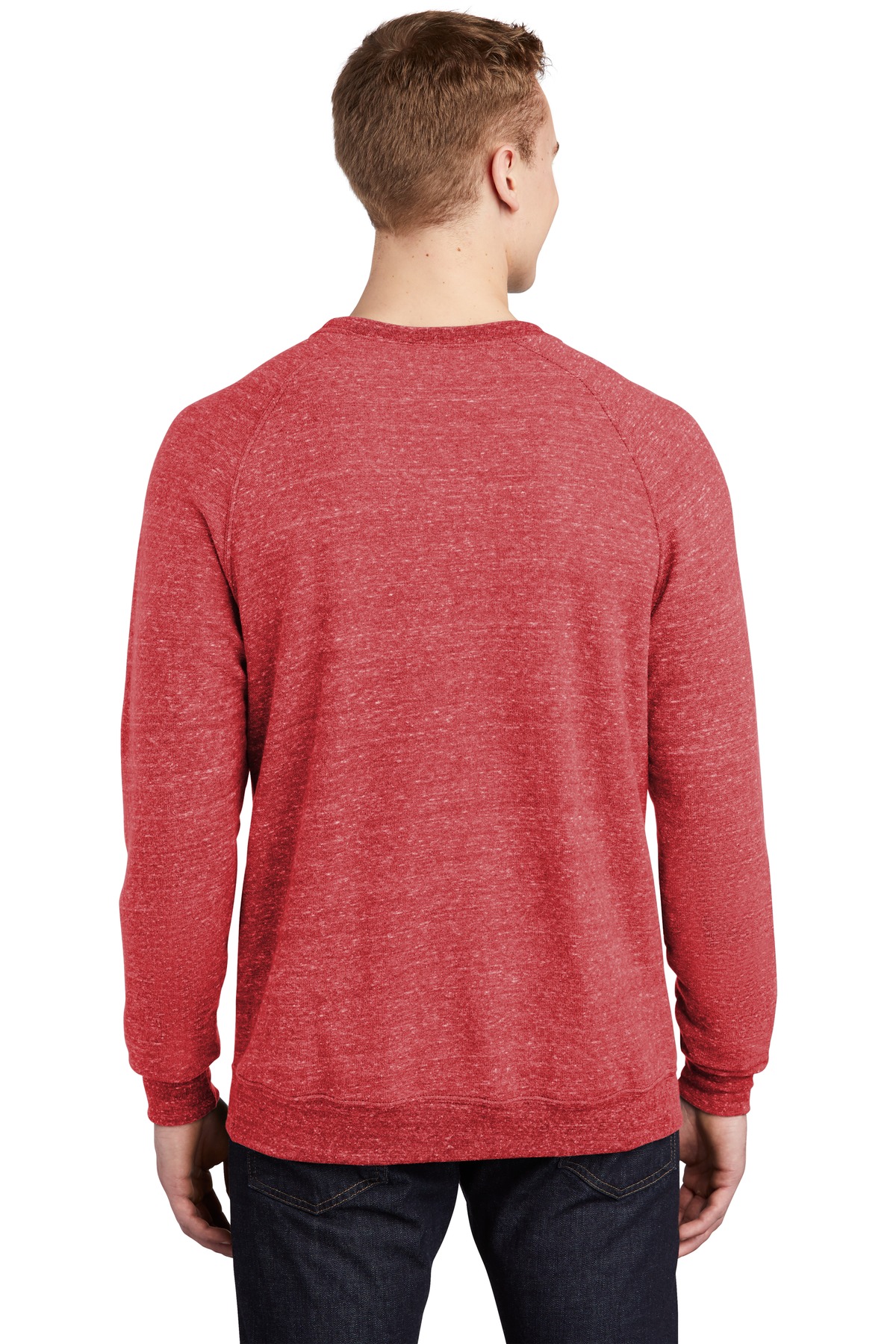 91M Jerzees Snow Heather French Terry Raglan Crew 91M Jerzees Snow Heather French Terry Raglan Crew - Back Image