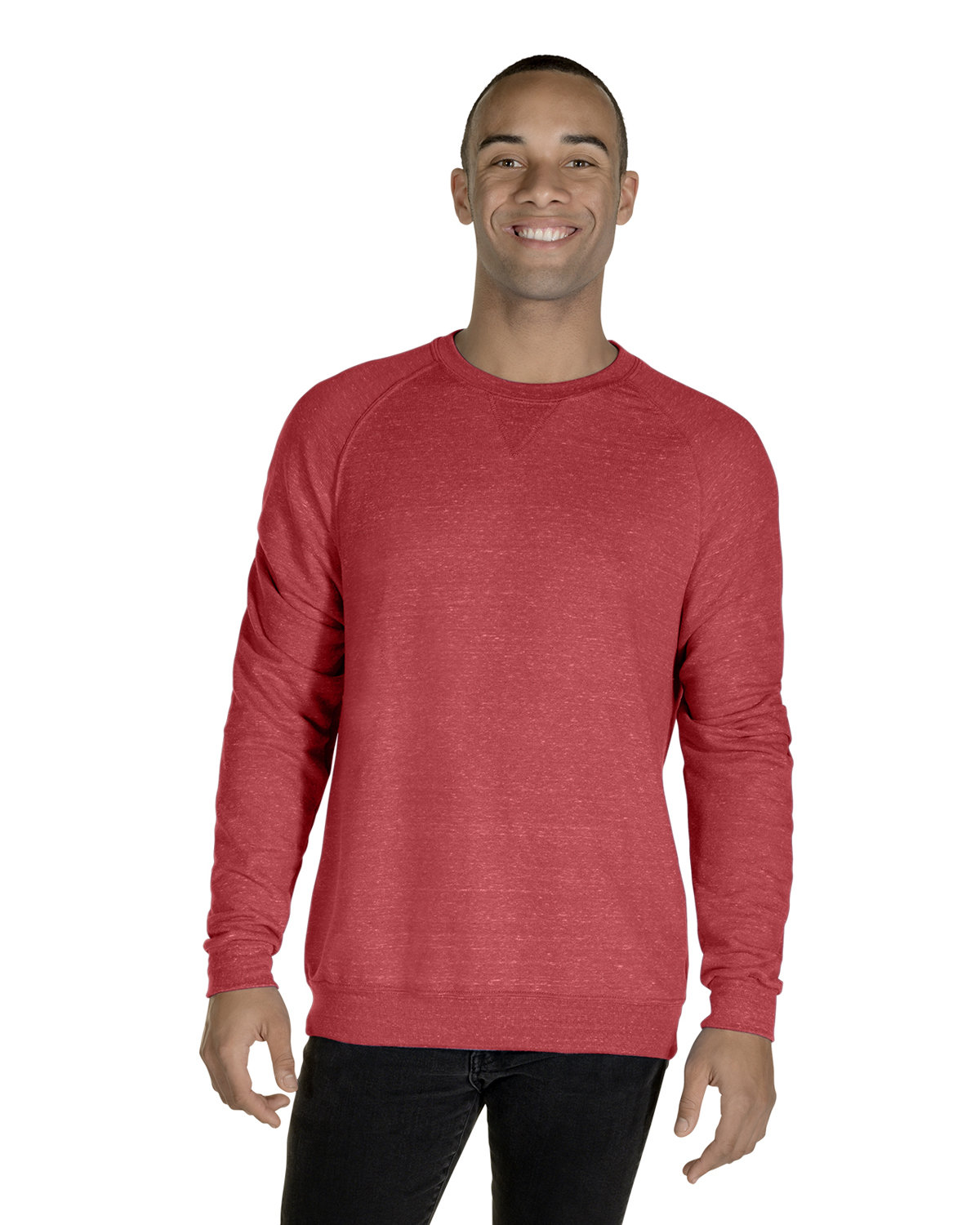 91MR Jerzees Snow Heather French Terry Crewneck Sweatshirt