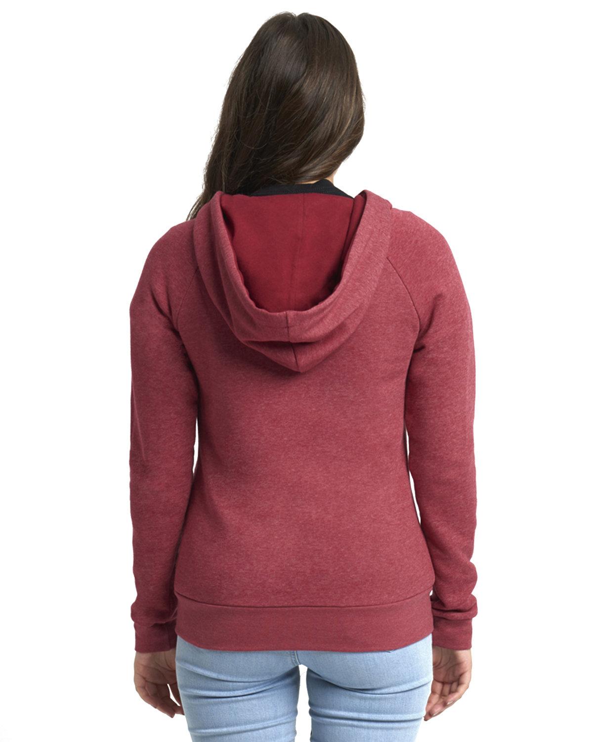 9603 Next Level Womens Malibu Raglan Full-Zip Hoodie - Back Image
