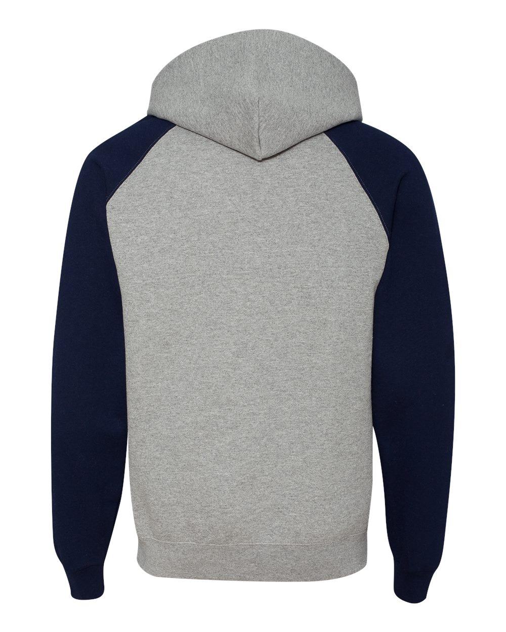 96CR Jerzees Nublend Colorblocked Raglan Hooded Sweatshirt - Back Image