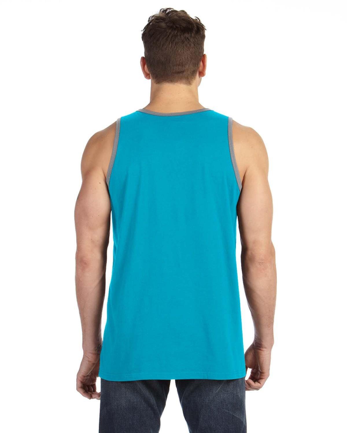 986 Anvil Lightweight Ringer Tank Top - Back Image