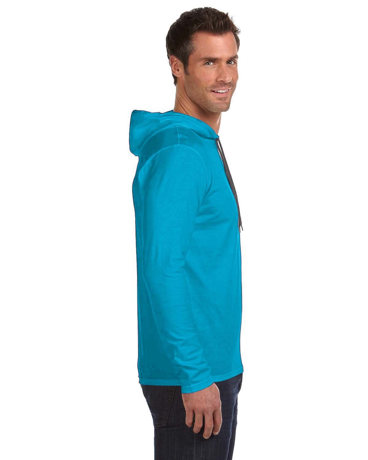 987AN Anvil Adult Lightweight Long-Sleeve Hooded T-Shirt - Siide Image