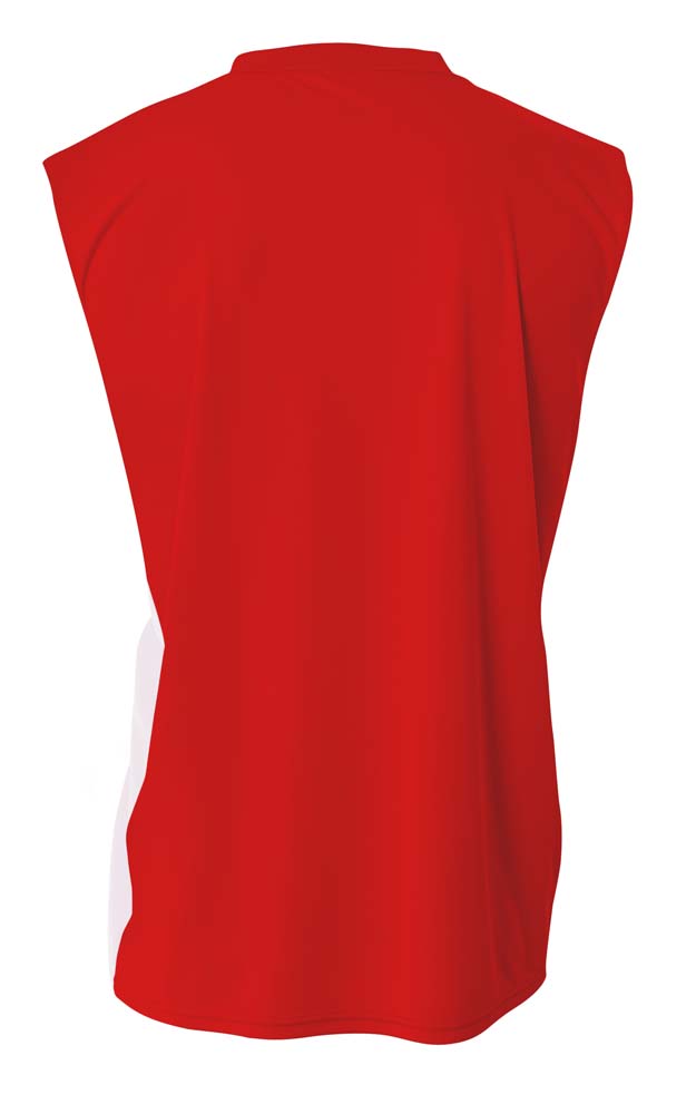 N2320 A4 Adult Reversible Moisture Management Muscle Shirt - Back Image