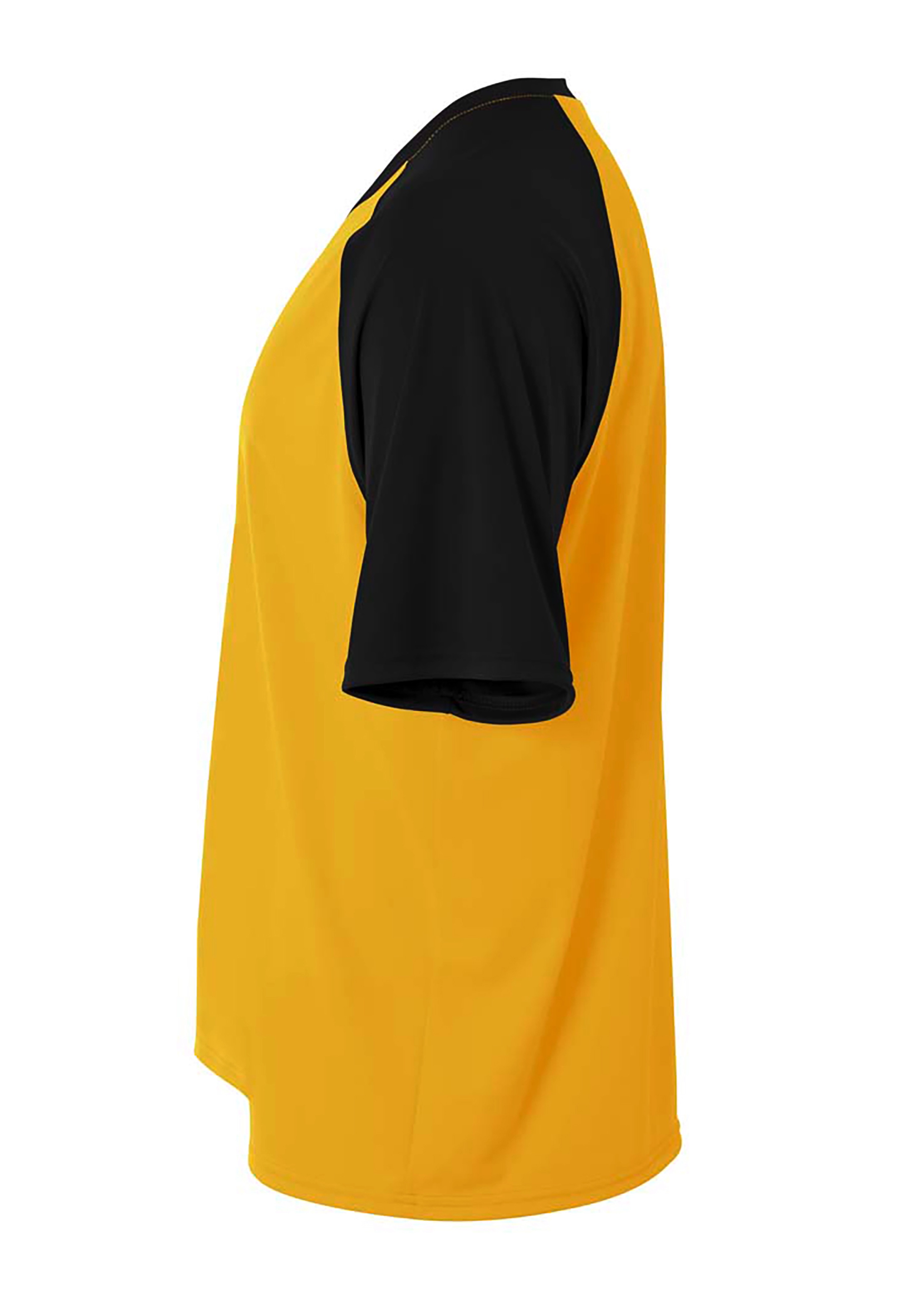 N3373 A4 Adult Polyester V-Neck Strike Jersey with Contrast Sleeve - Siide Image