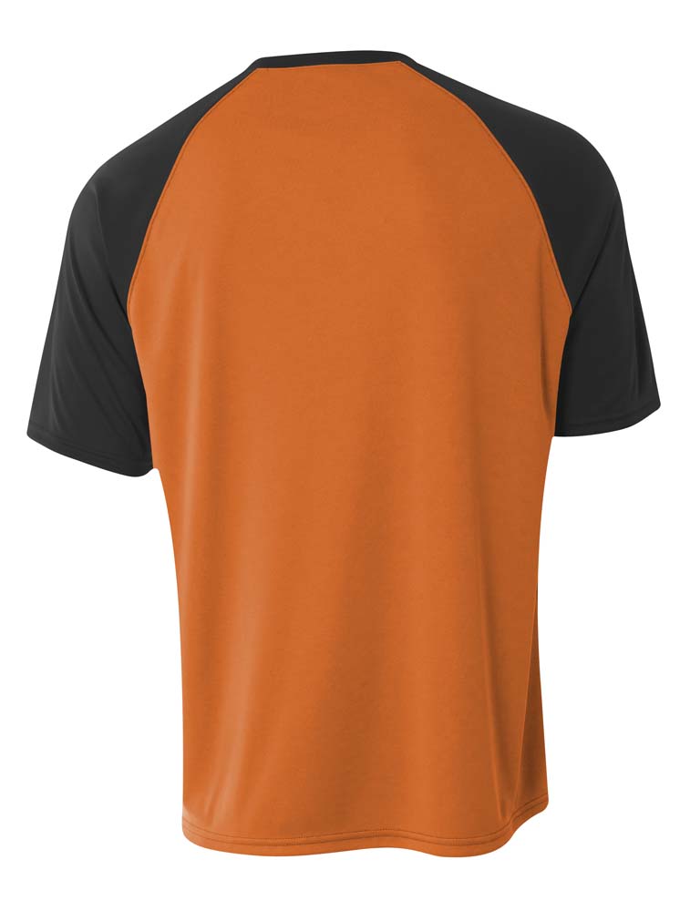 N3373 A4 Adult Polyester V-Neck Strike Jersey with Contrast Sleeve - Back Image