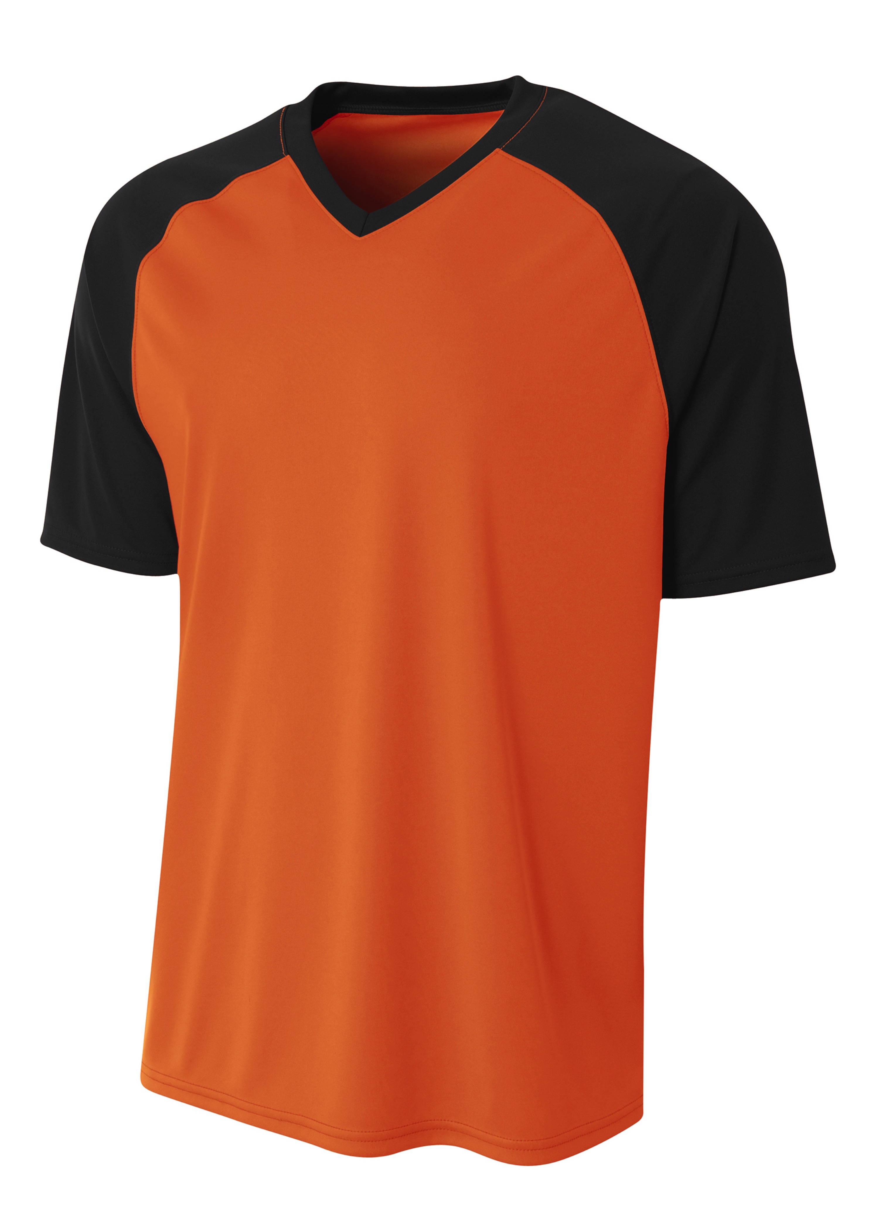 N3373 A4 Adult Polyester V-Neck Strike Jersey with Contrast Sleeve