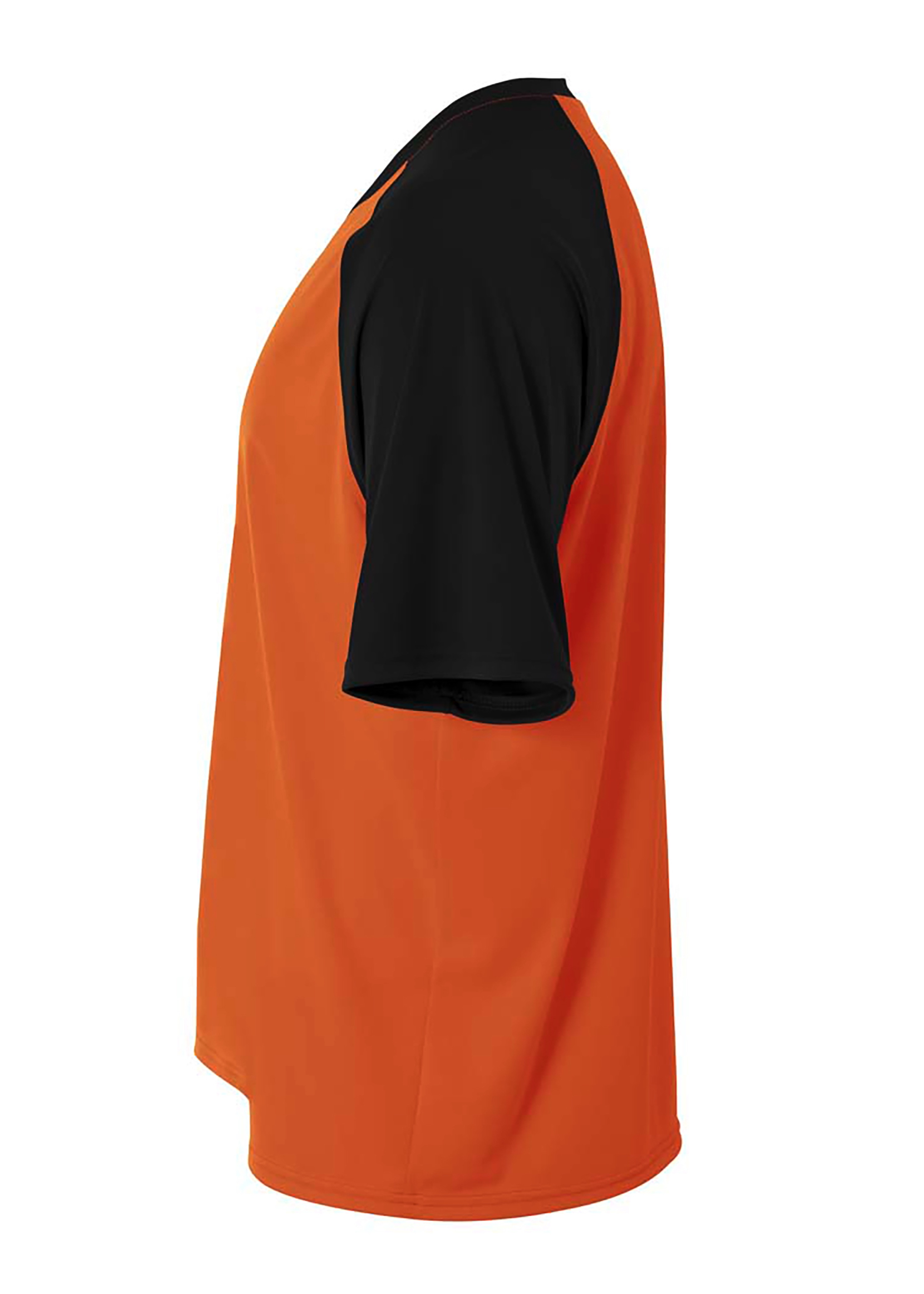 N3373 A4 Adult Polyester V-Neck Strike Jersey with Contrast Sleeve - Siide Image