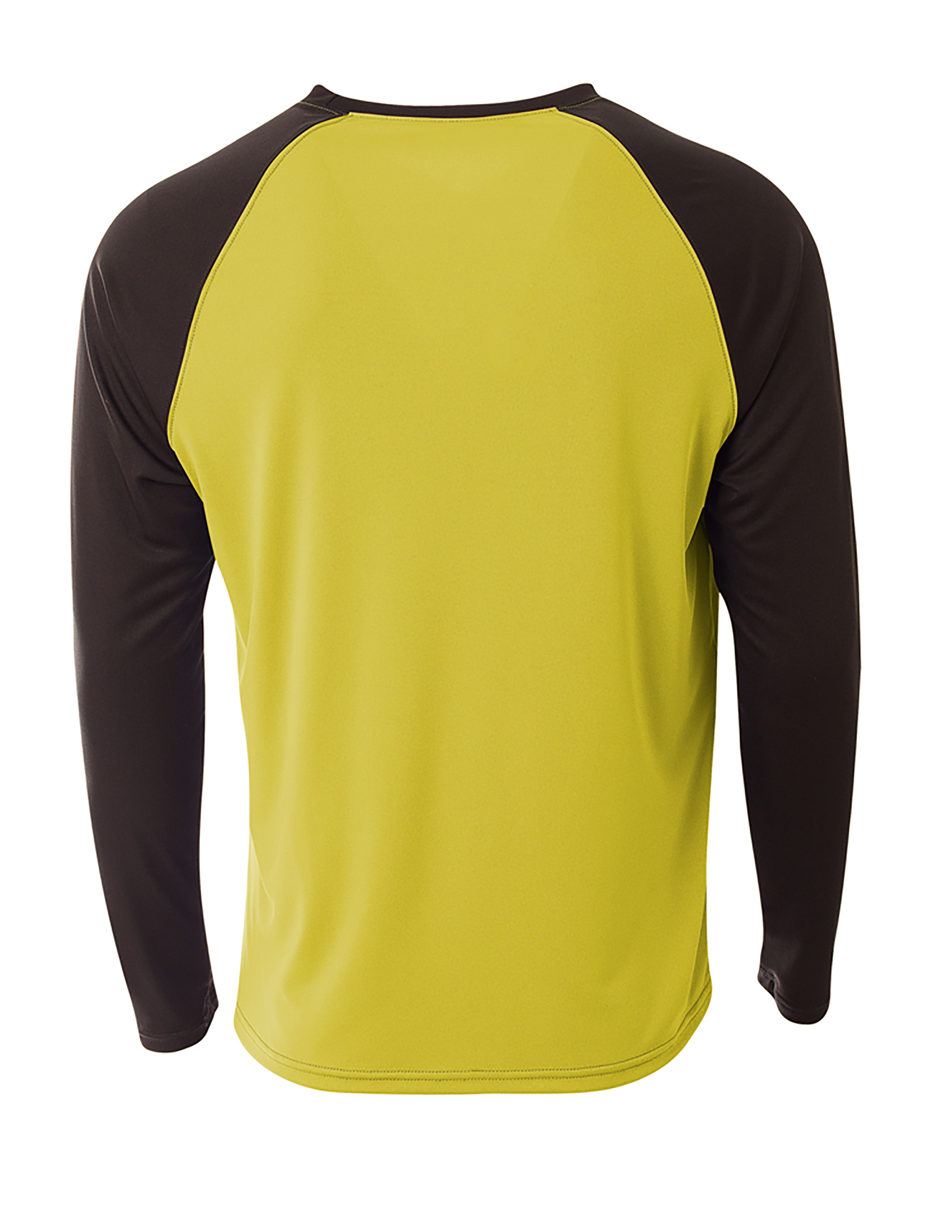 N3374 A4 Mens Long Sleeve Strike Raglan T-Shirt - Back Image