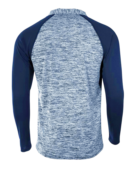 N4249 A4 Adult Space-Dye 1/4 Zip with Contrast Sleeve N4249 A4 Adult Space-Dye 1/4 Zip with Contrast Sleeve - Back Image