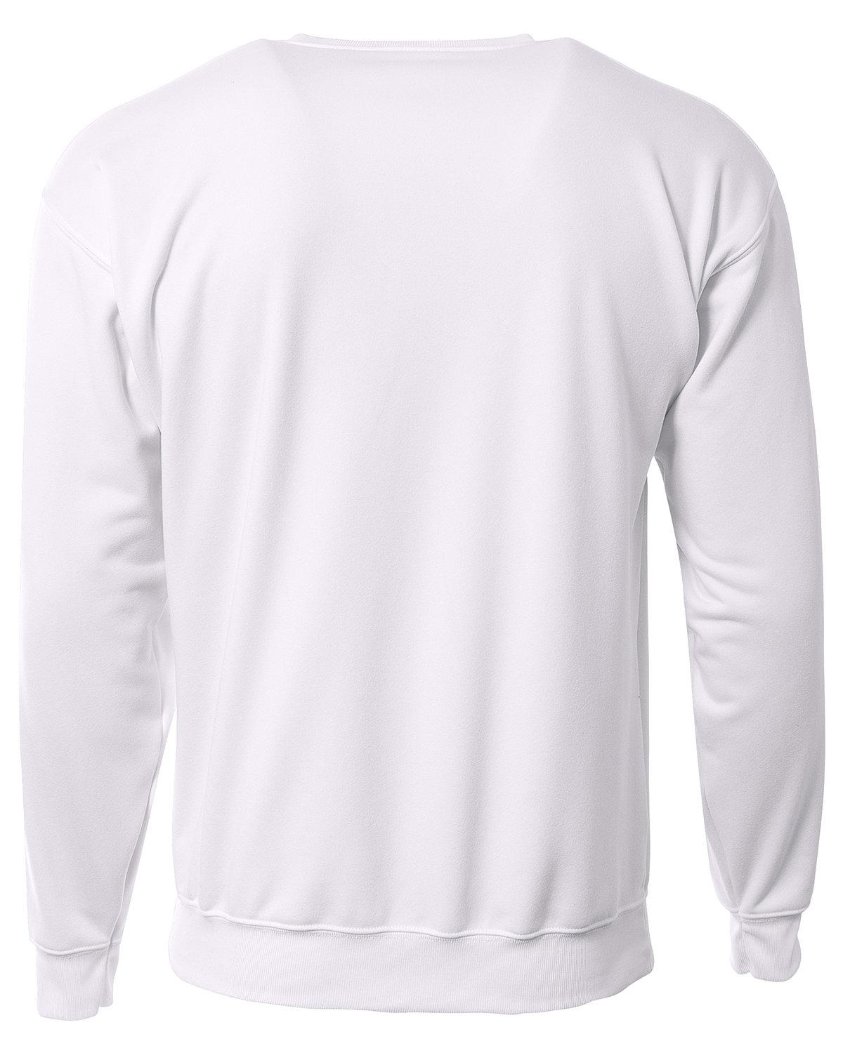 N4275 A4 Mens Sprint Tech Fleece Crewneck Sweatshirt - Back Image