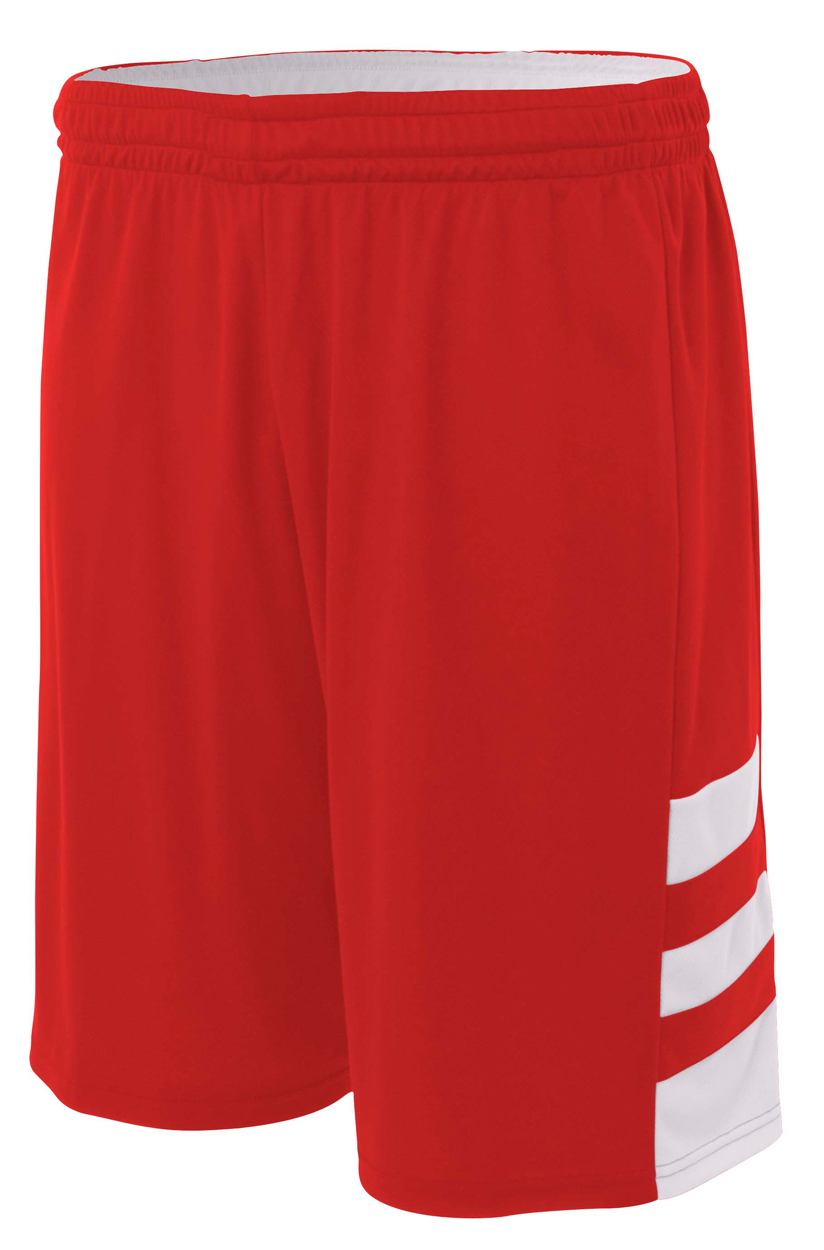 N5334 A4 Adult 10" Inseam Reversible Speedway Shorts N5334 A4 Adult 10" Inseam Reversible Speedway Shorts