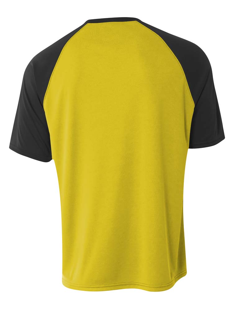 NB3373 A4 Youth Polyester V-Neck Strike Jersey with Contrast Sleeves - Back Image